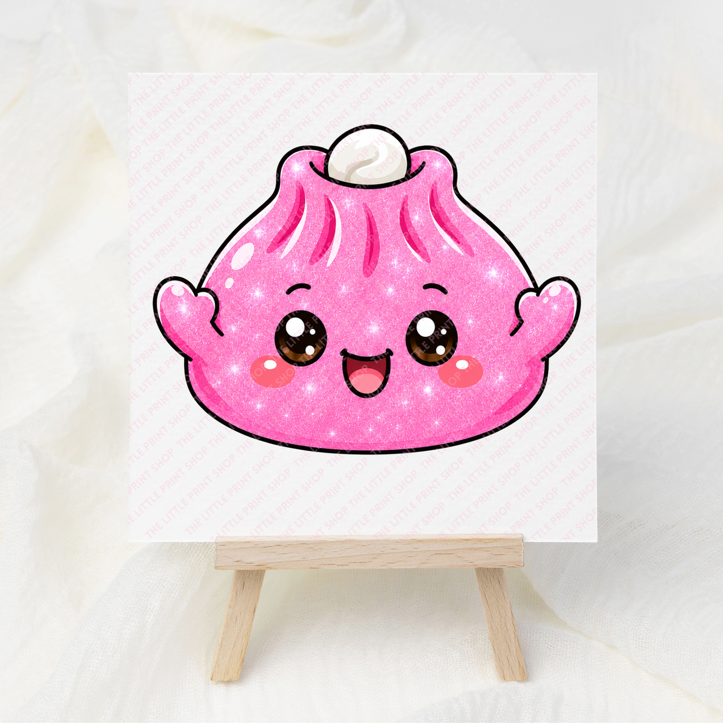 Pink Shimmer Dumpling - UV DTF 3 inch Decals
