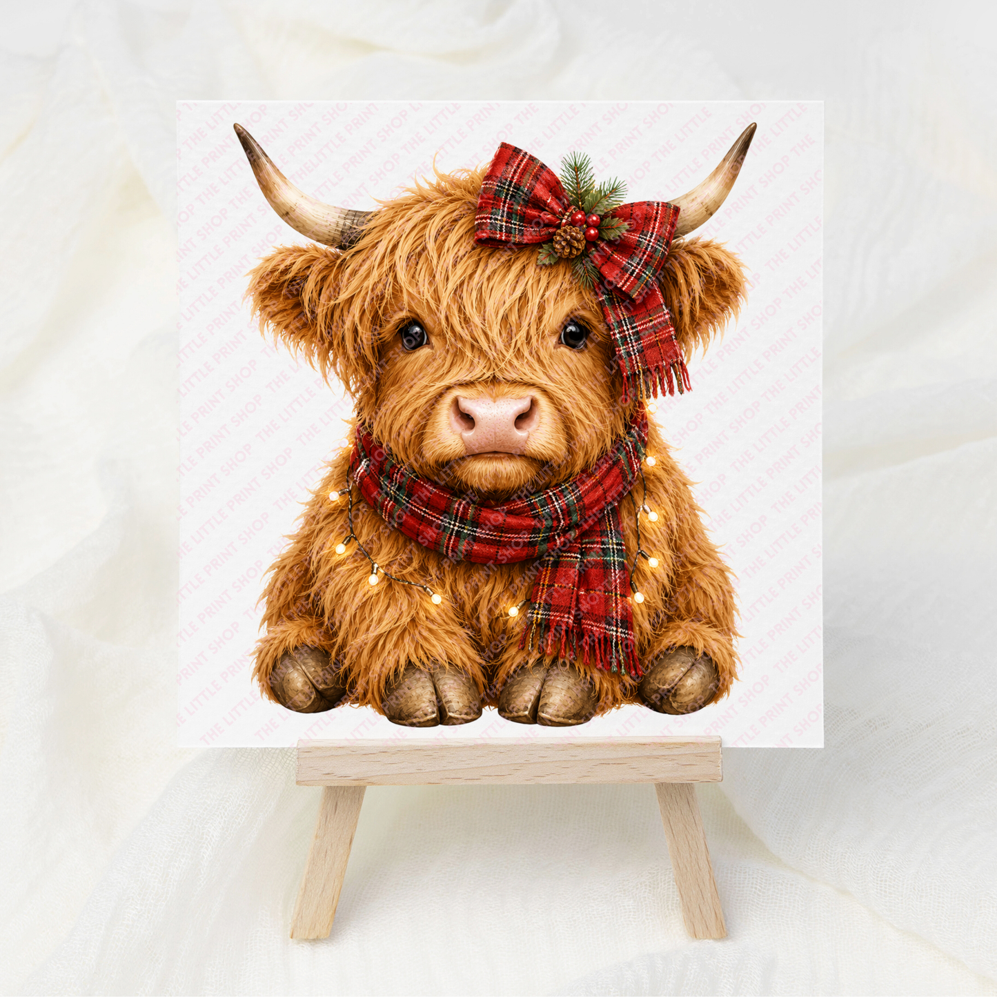 Highland Cow Tartan Bow - UV DTF 3 inch Decal