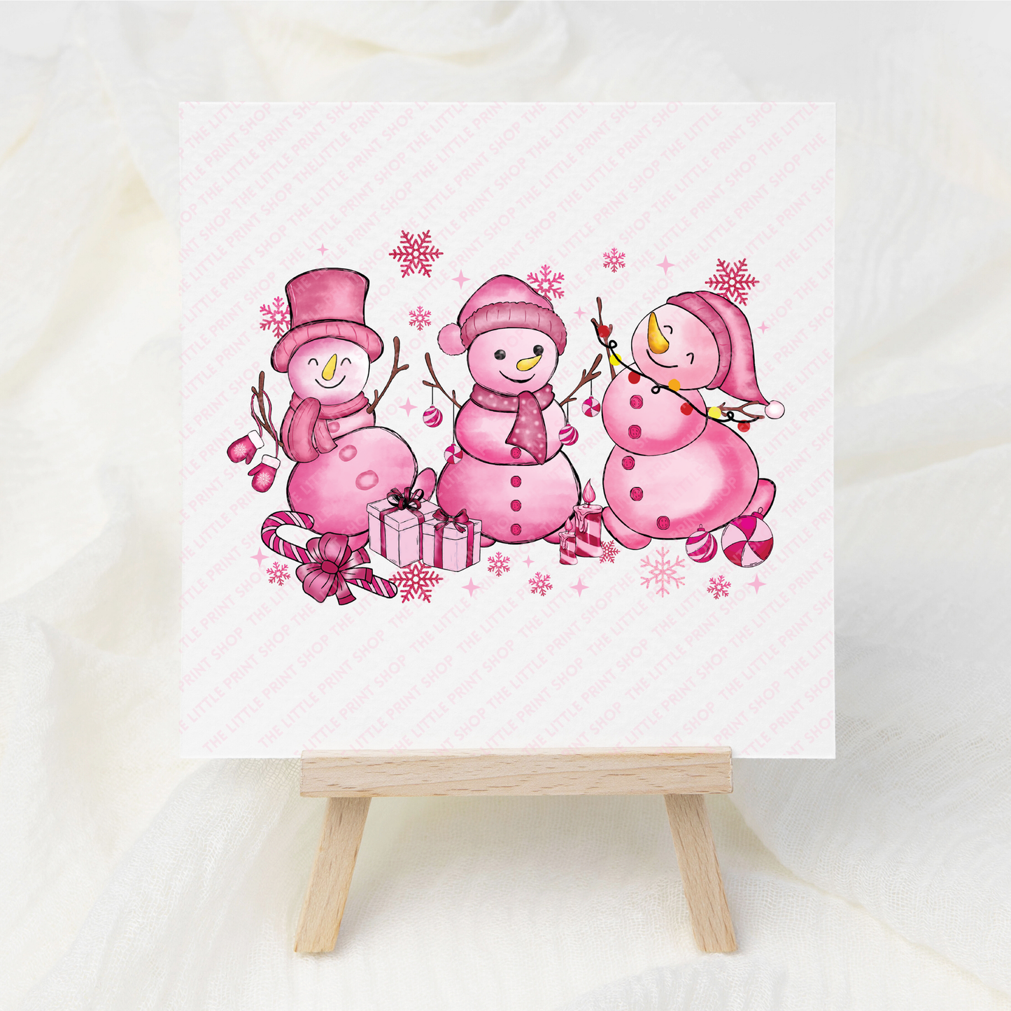 Pink Snowman - UV DTF 3inch Decal