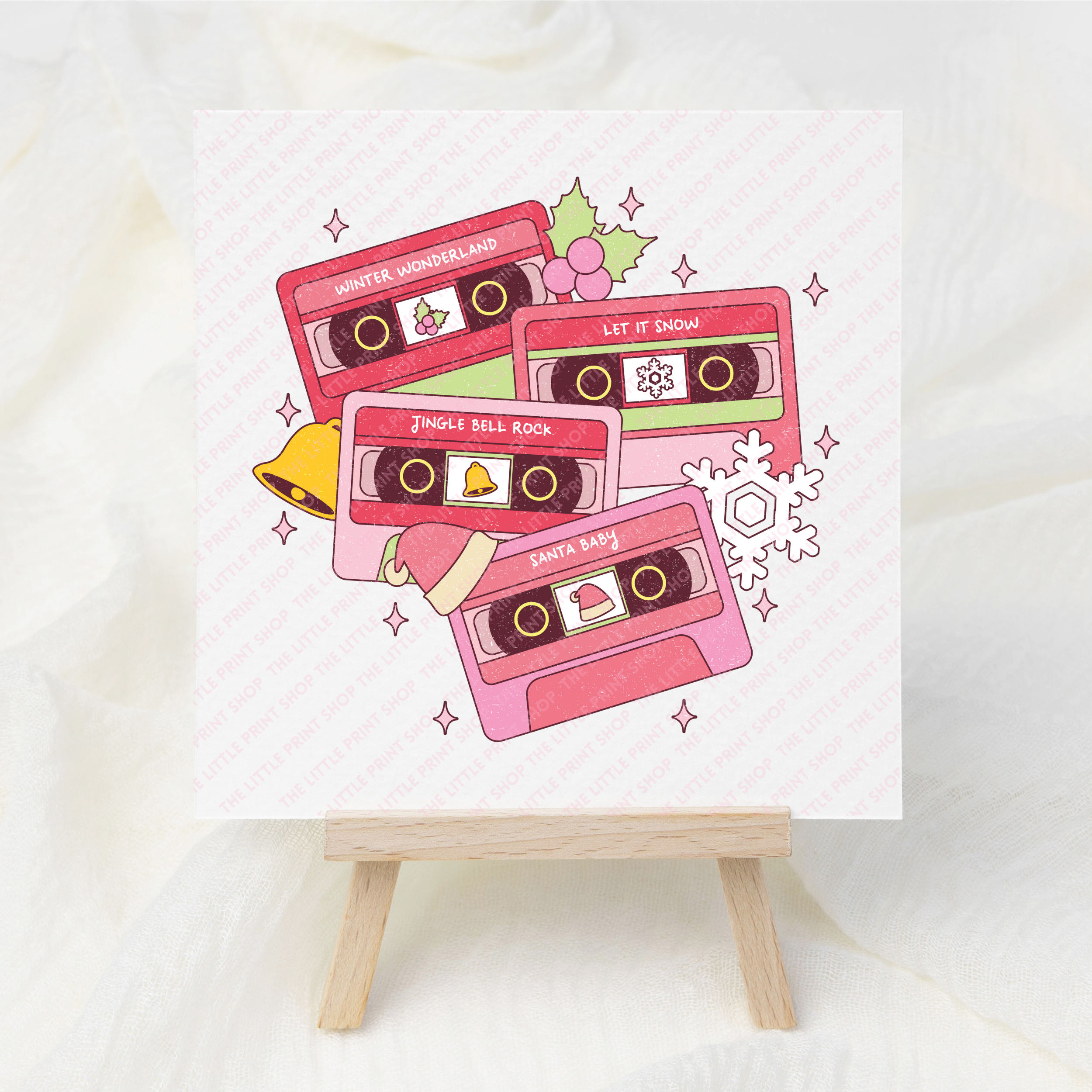 Christmas Cassette - UV DTF 3 inch Decal – Little Print Shop