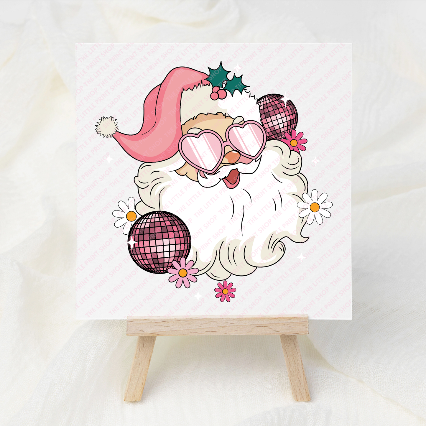 Pink Santa - UV DTF 3 inch Decal