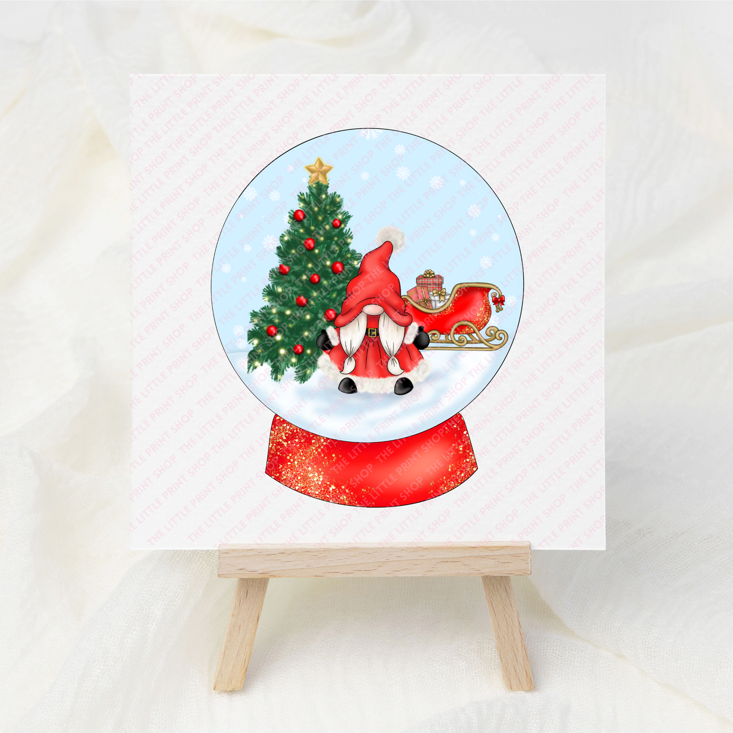 Red Snowglobe - UV DTF 3 inch Decal
