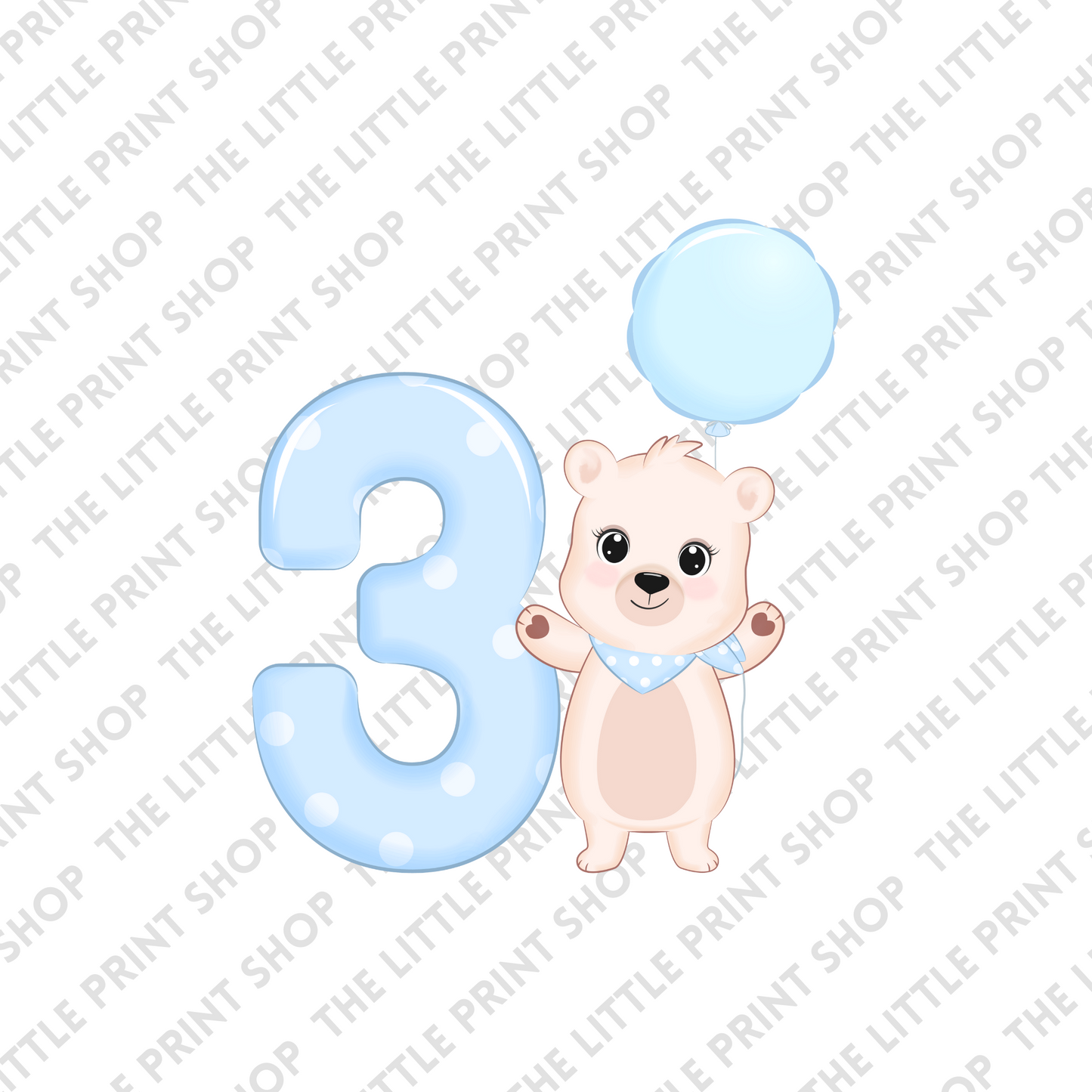 Birthday Bear - 3 - UV DTF 3 inch Decal