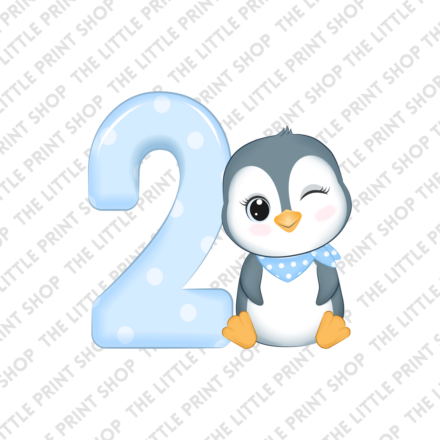 Birthday Penguin - 2 - UV DTF 3 inch Decal