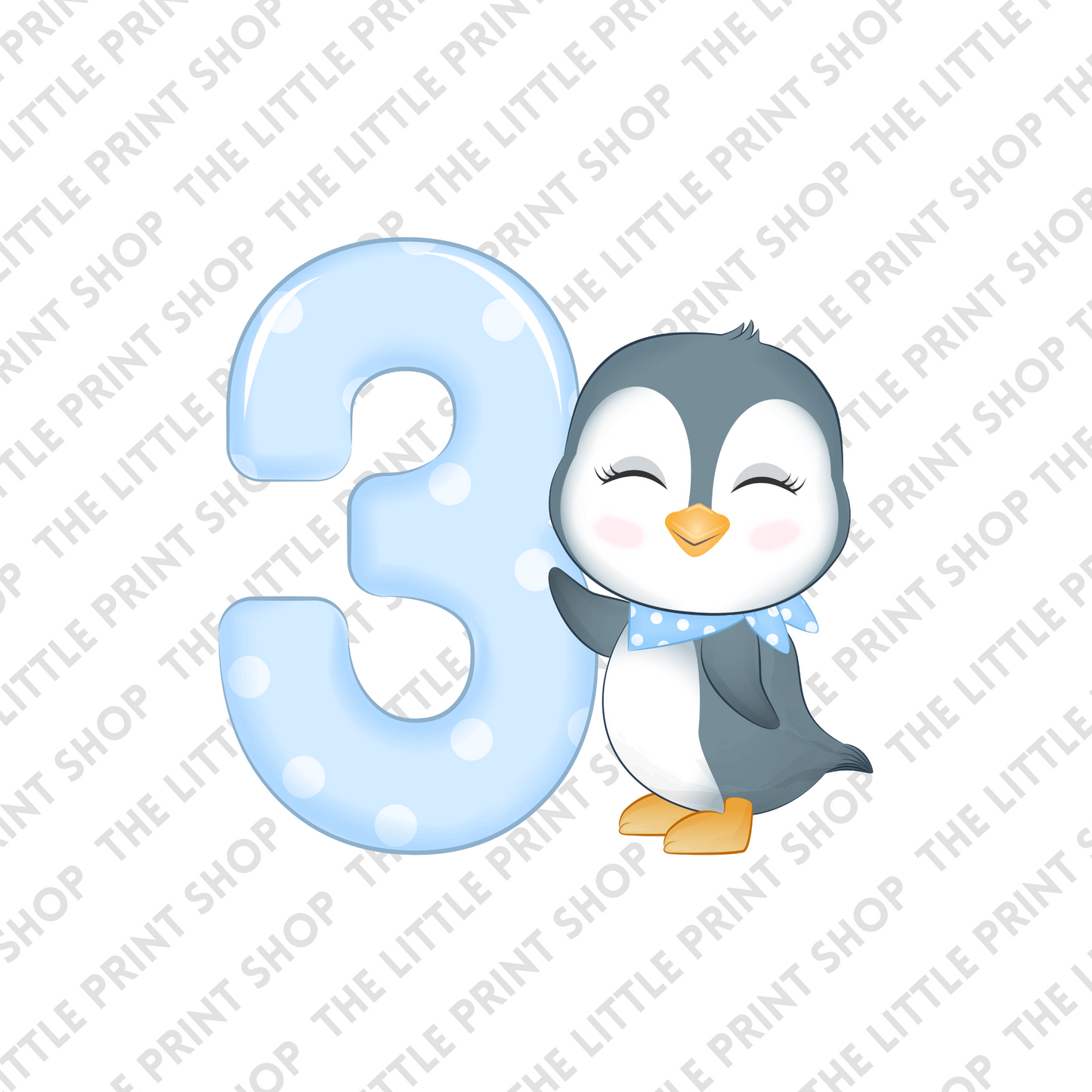 Birthday Penguin - 3 - UV DTF 3 inch Decal