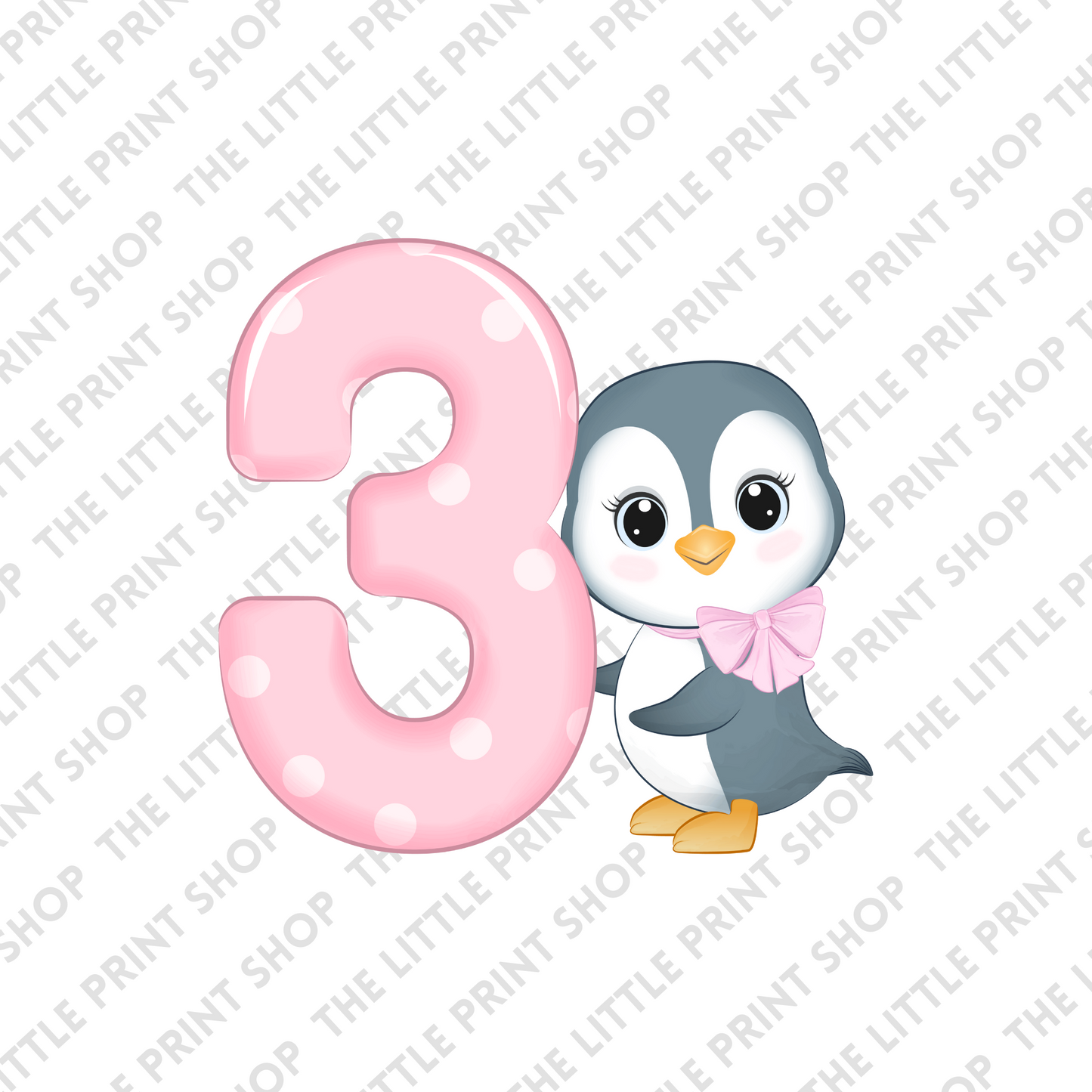Birthday Penguin - 3 - UV DTF 3 inch Decal