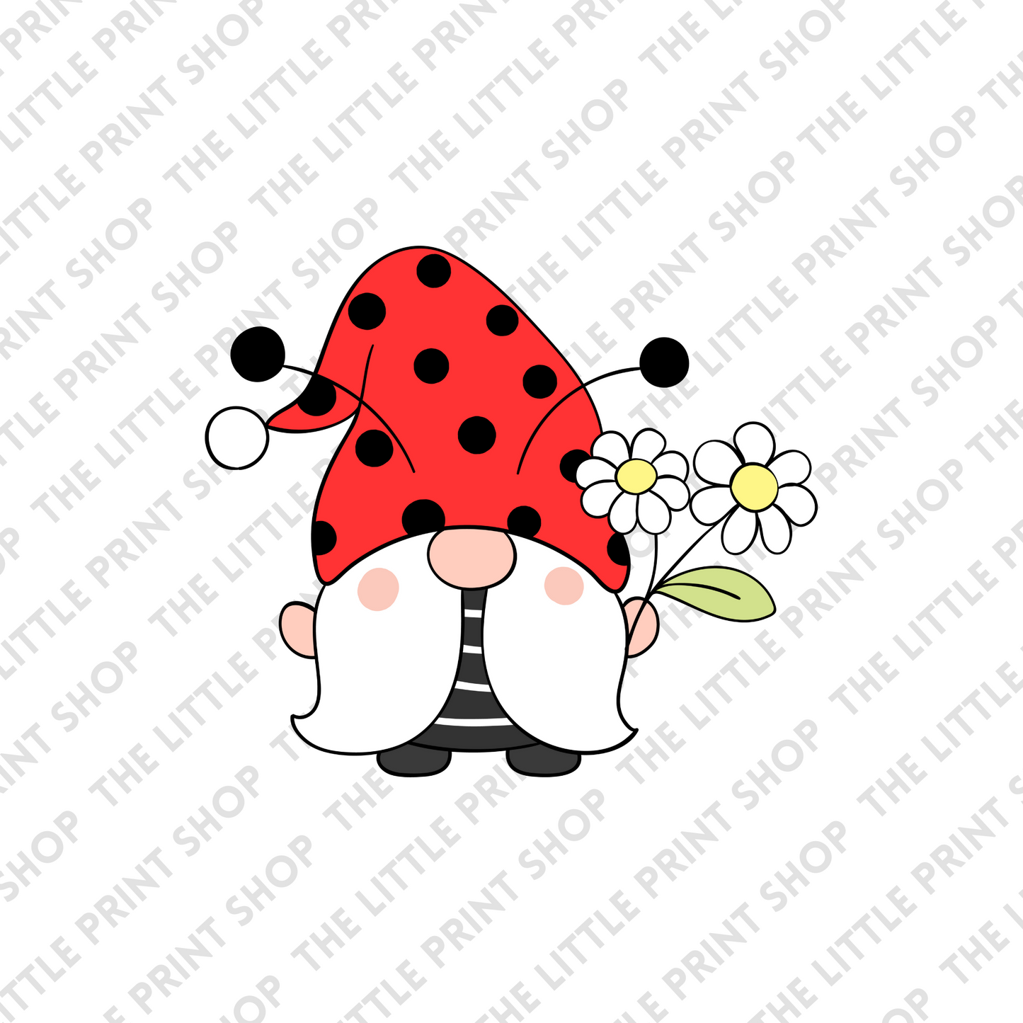 Lady Bug Gnome - UV DTF 3 inch Decal