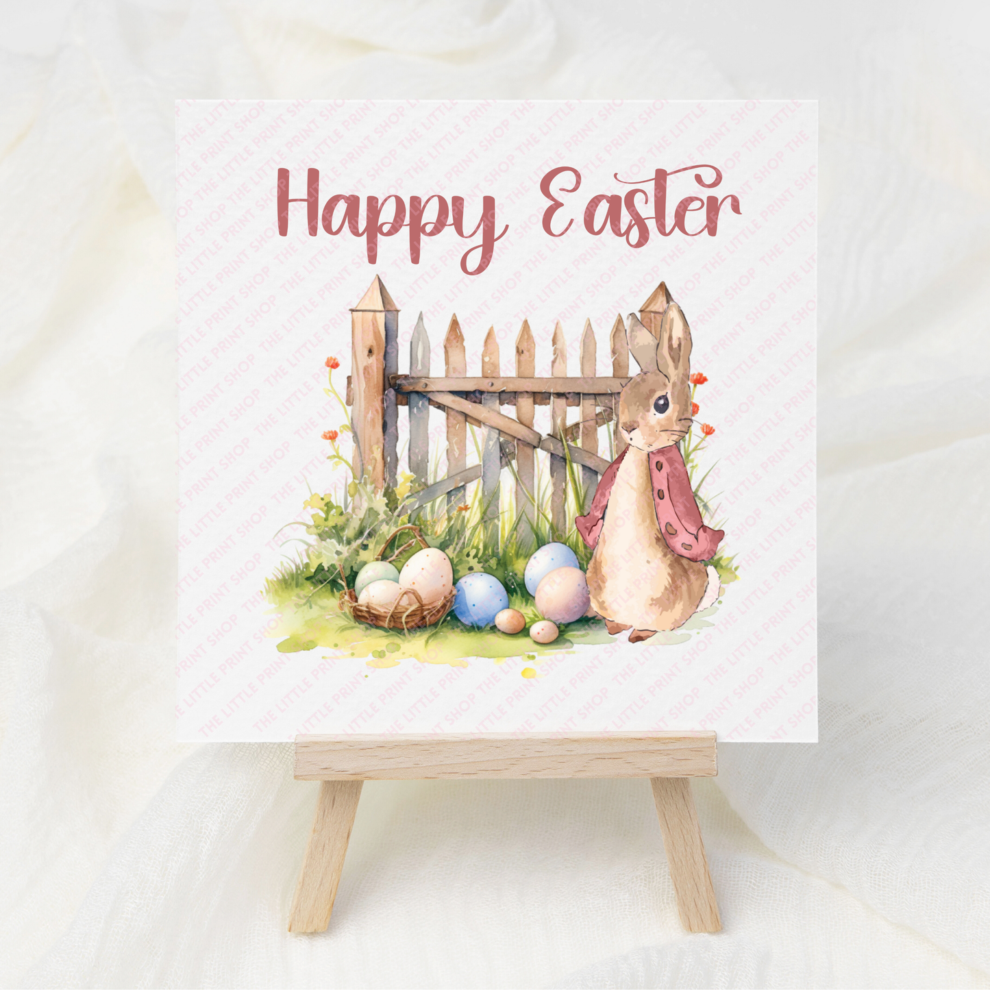 Happy Easter Bunny Gate - Pink - UV DTF 3 inch Decal