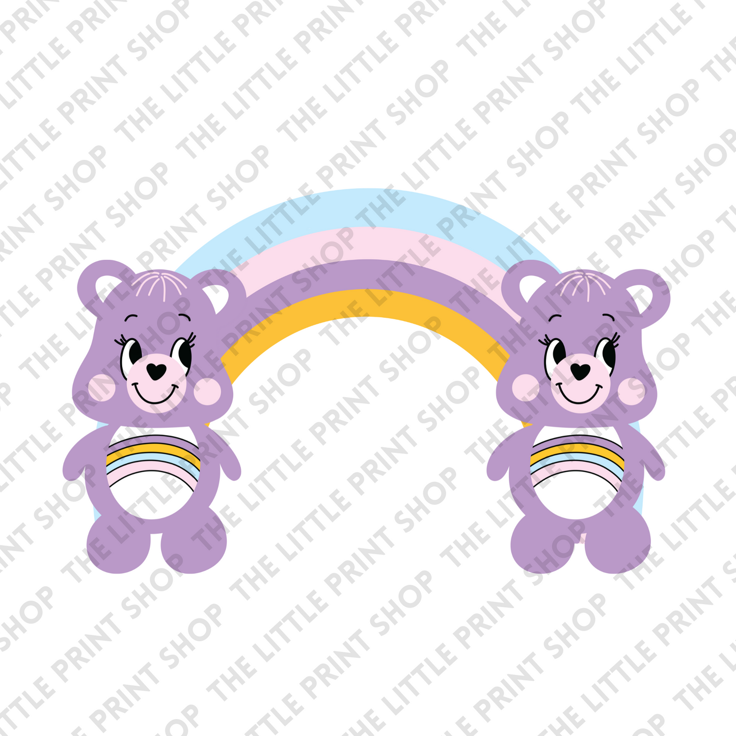 Rainbow Purple Bear - UV DTF 3 inch Decals