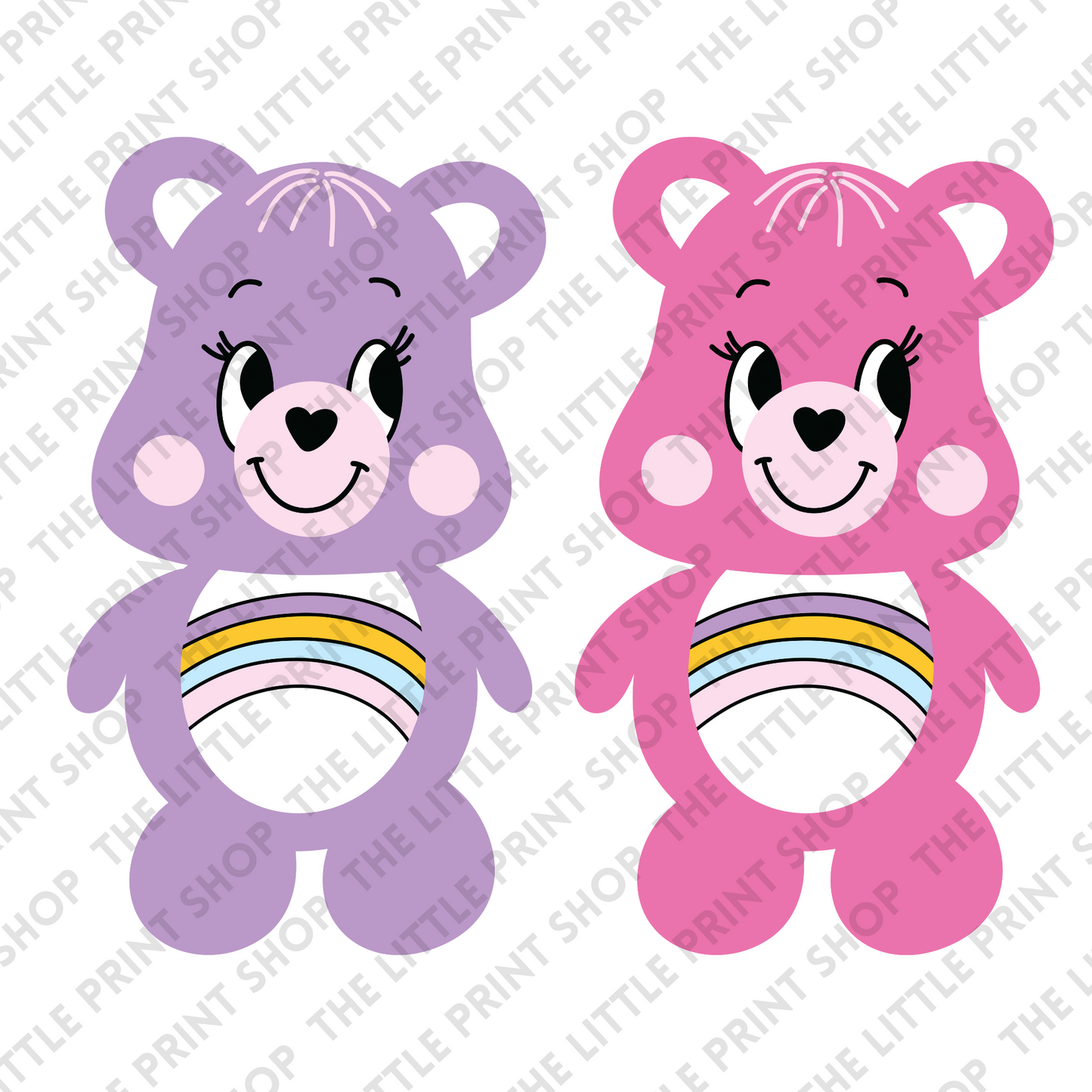 Pink & Purple Bear - UV DTF 3 inch Decals