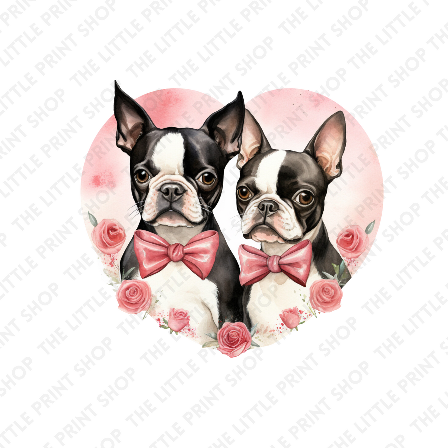 Boston Terriers Heart - UV DTF 3 inch Decals