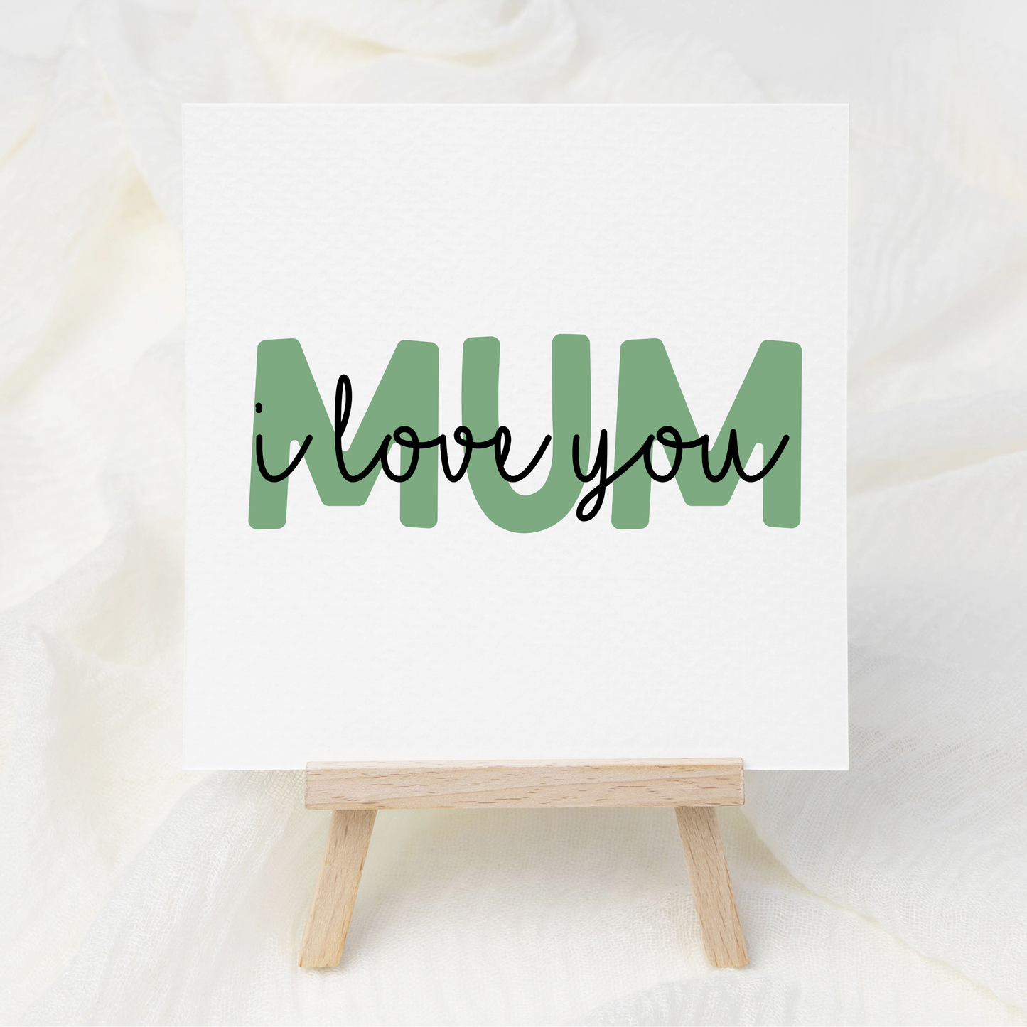 MUM - I Love You - Green - UV DTF 3 inch Decals