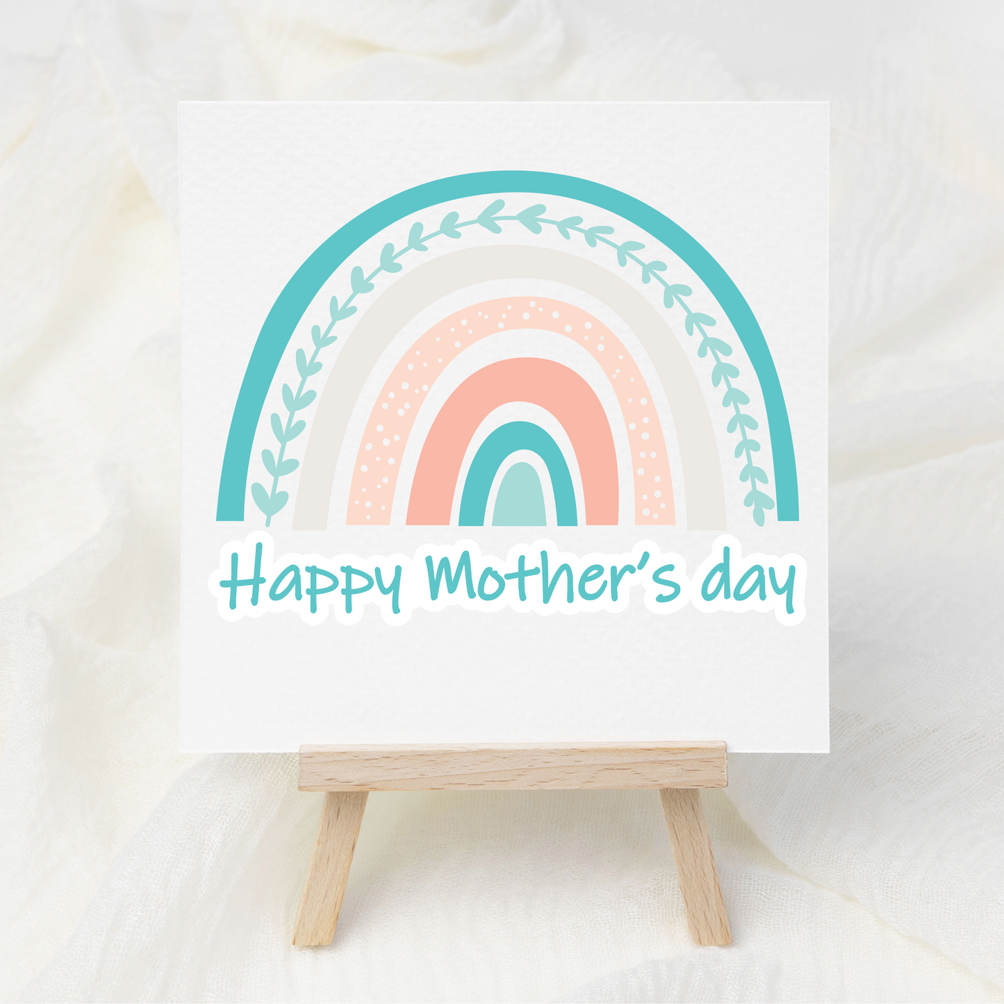 Happy Mother's Day Green Rainbow - UV DTF 3 inch Decals
