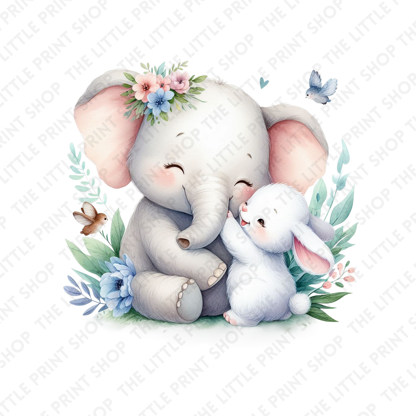 Elephant Floral Cuddles - UV DTF 3 inch Decals