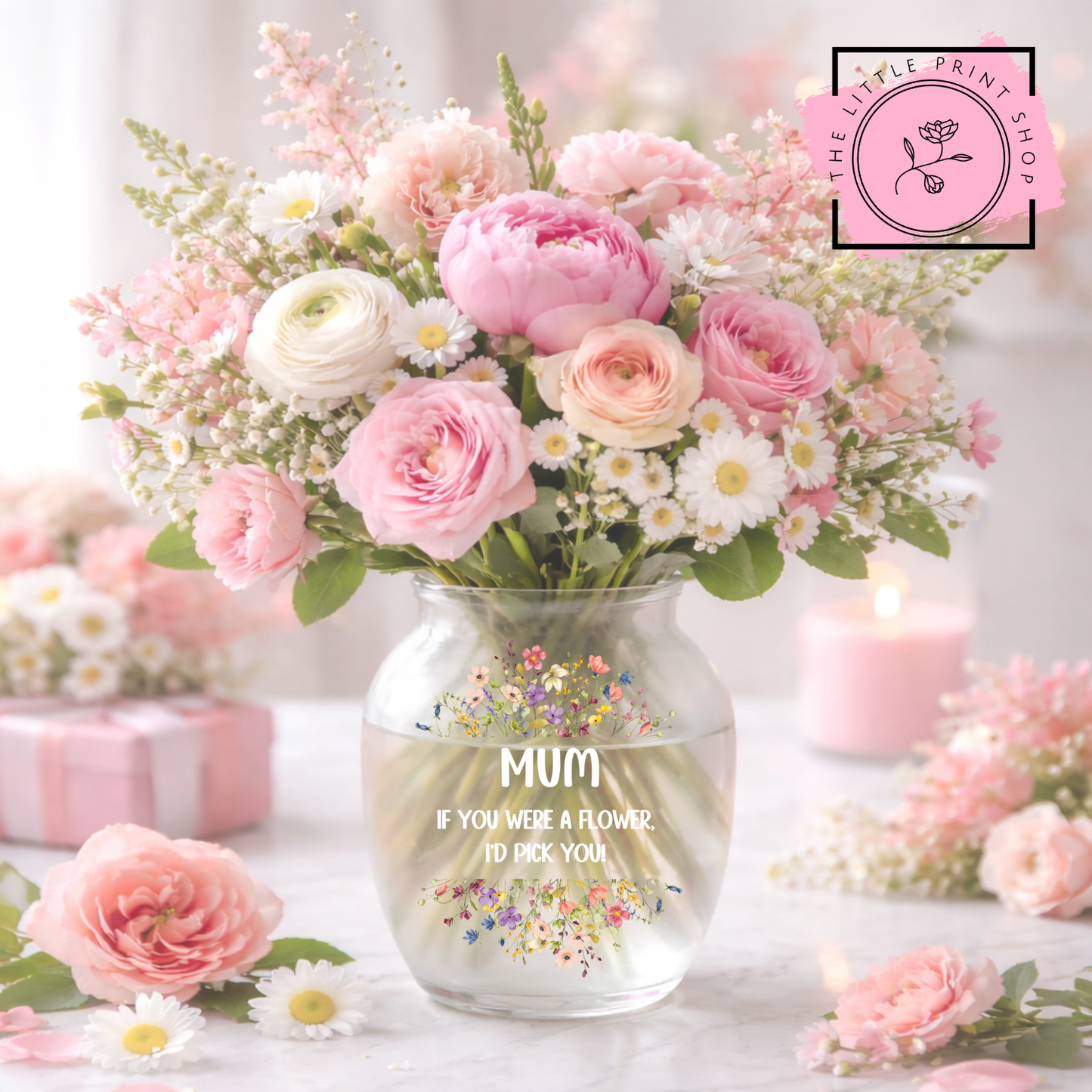 If You Were A Flower - Mum - UV DTF 4 inch Decals