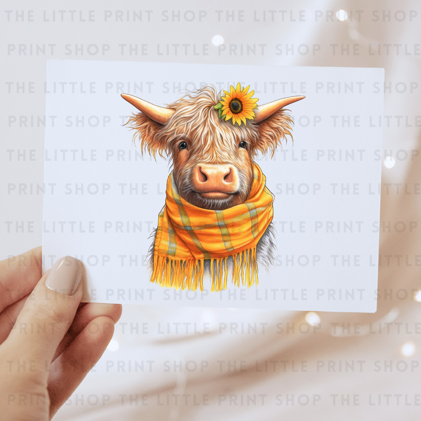 Highland Cow Scarf - DTF Transfer Decal