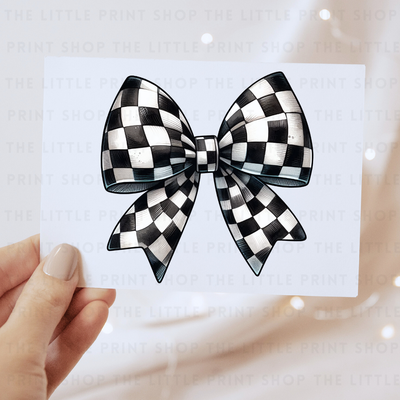 Checked Bow - DTF Transfer Decal