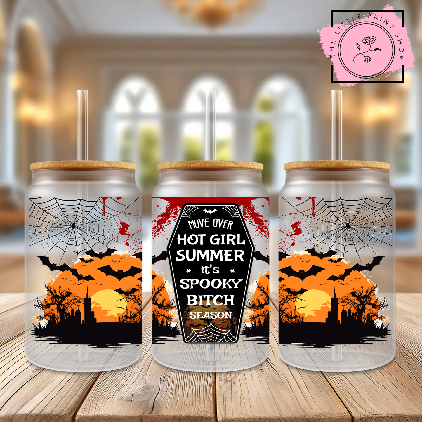 Hot Girl Mummy - 16oz Libbey Glass Printed UV DTF Wrap