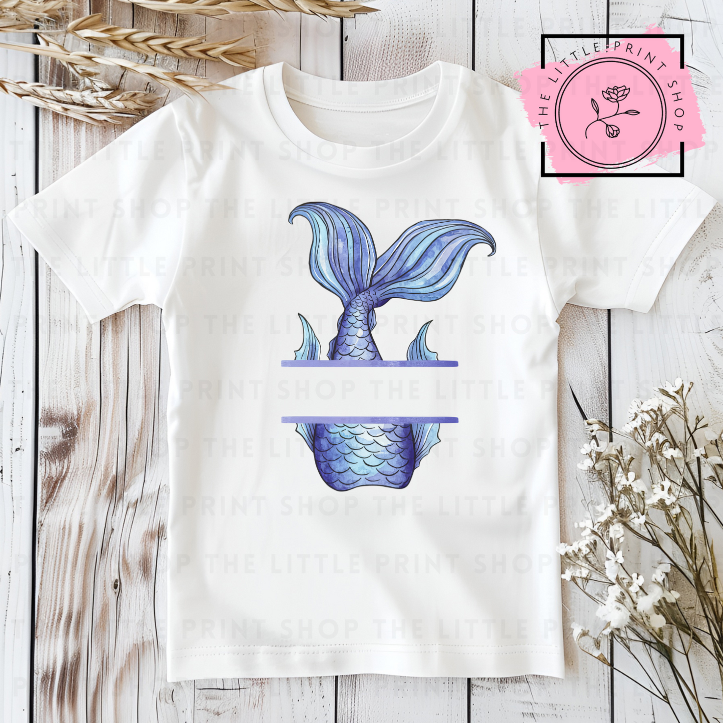 Blue Mermaid Tail - DTF Transfer Decal