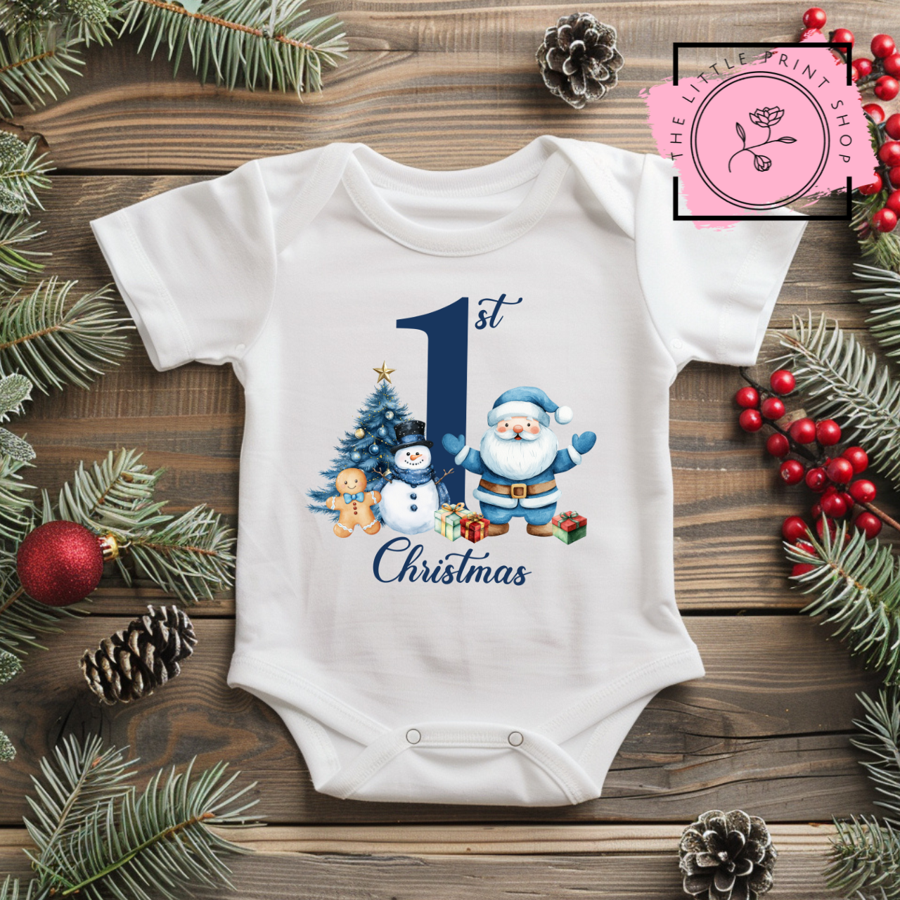 1st Christmas - Blue - DTF Transfer Decal
