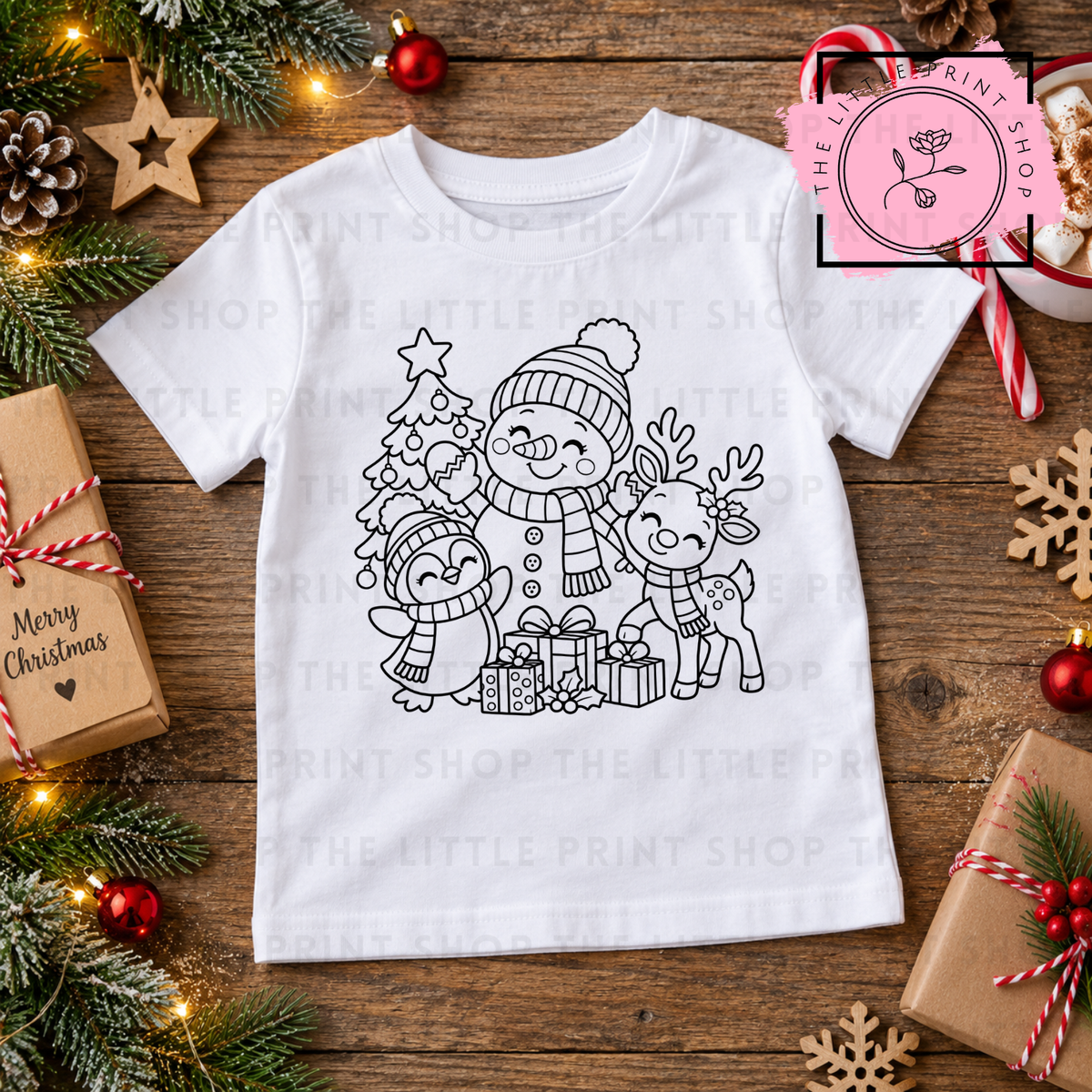 Snowman Outline - DTF Transfer Decal