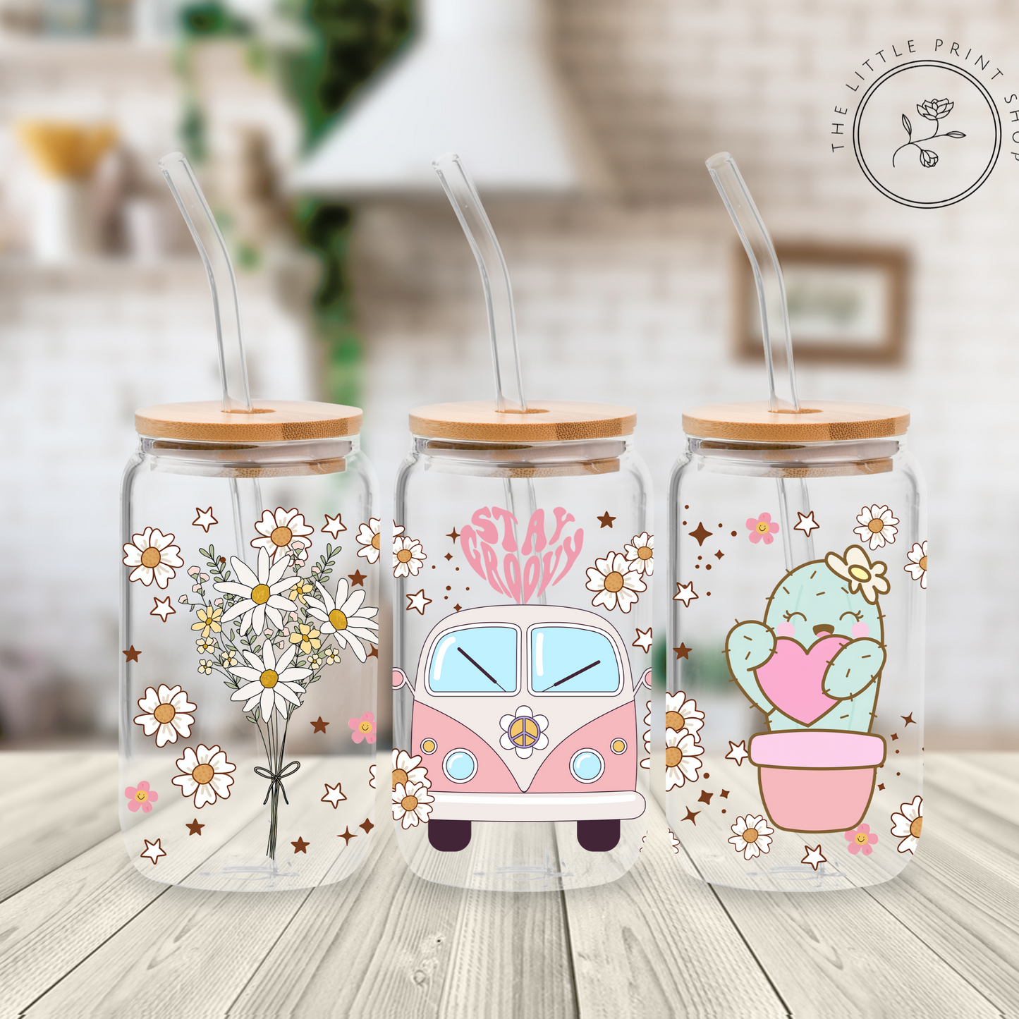 Campervan - 16oz Libbey Glass Printed UV DTF Wrap