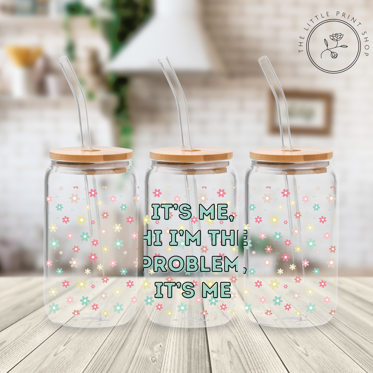 I'm The Problem - 16oz Libbey Glass Printed UV DTF Wrap