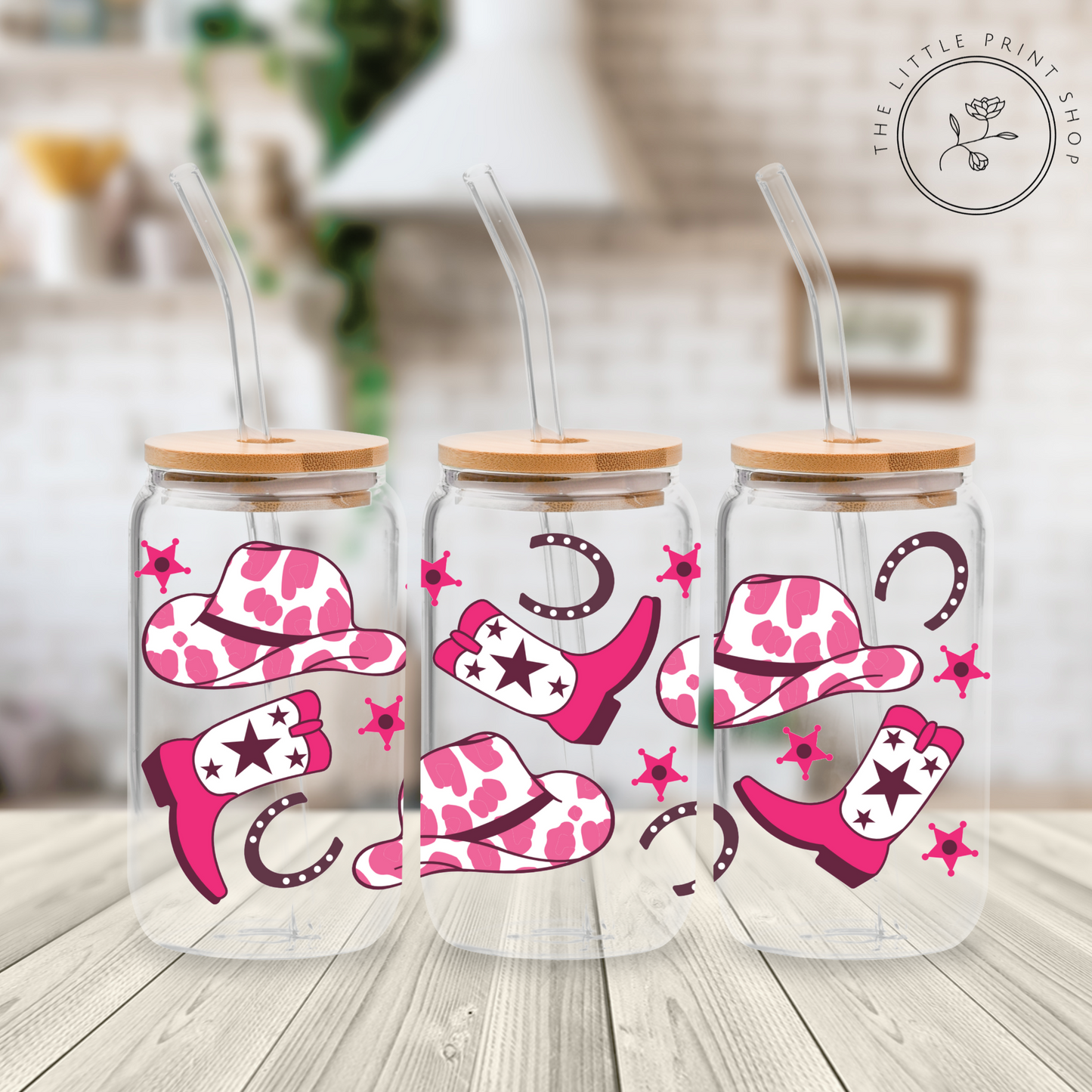 Cowboy - 16oz Libbey Glass Printed UV DTF Wrap