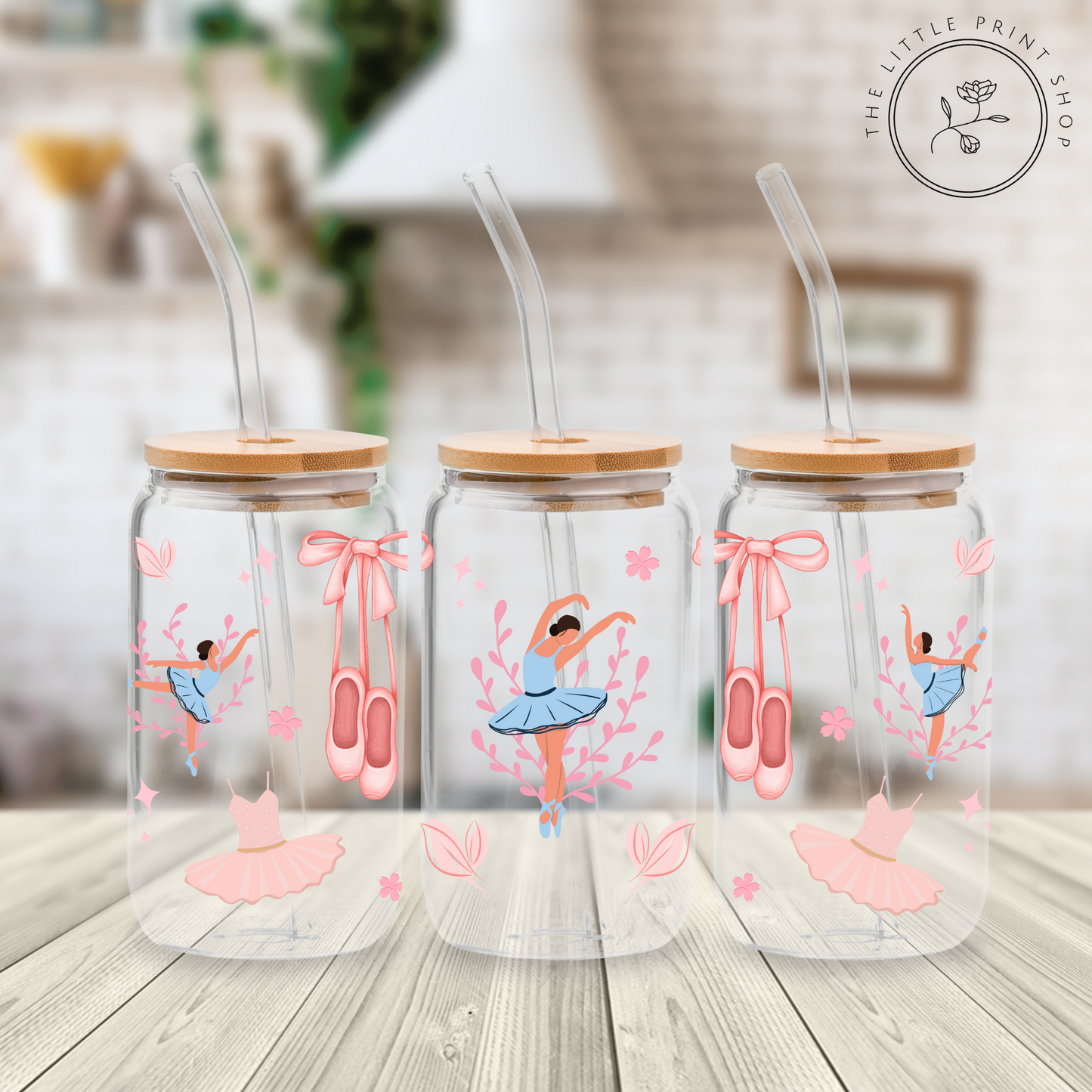 Ballerina - 16oz Libbey Glass Printed UV DTF Wrap