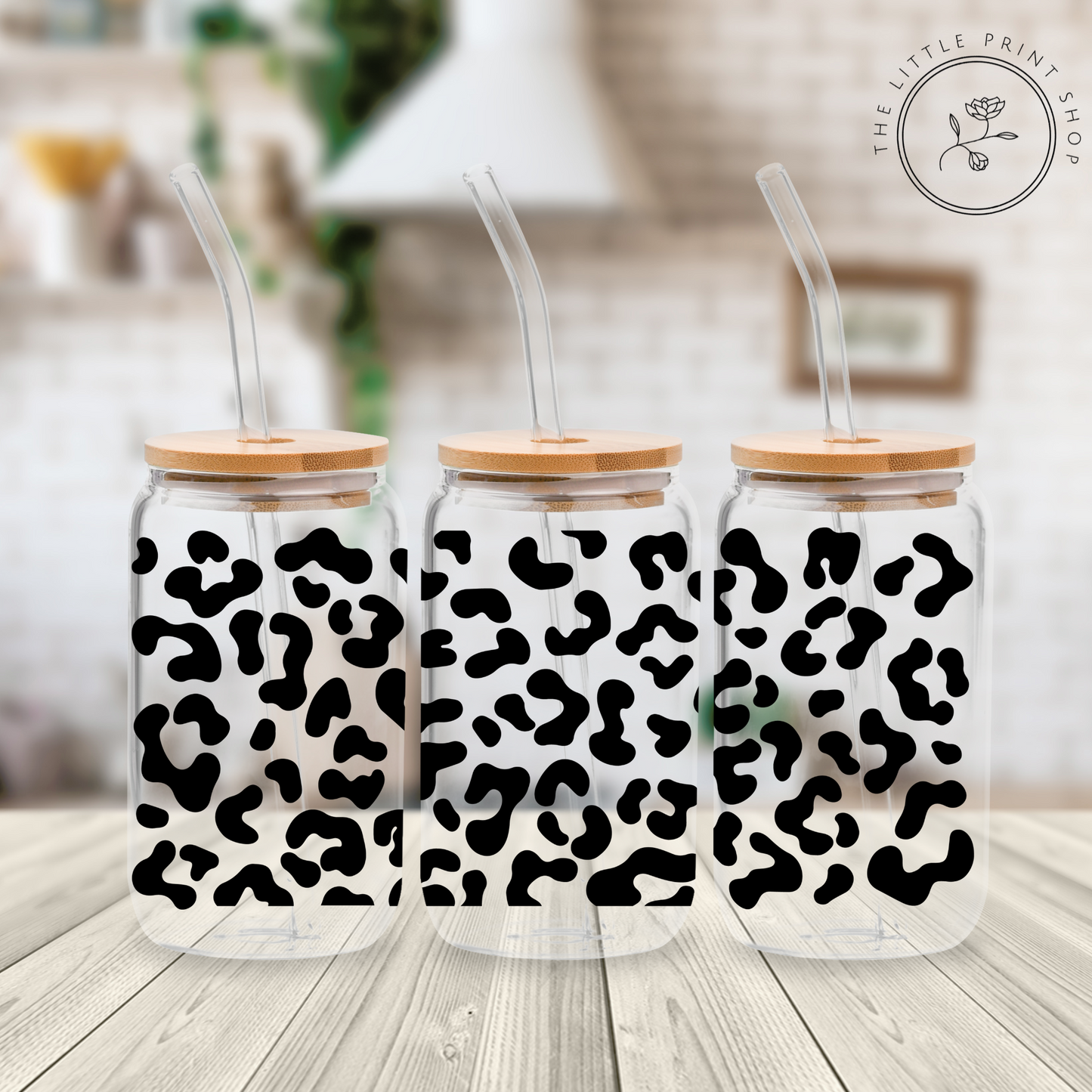 Leopard Print - 16oz Libbey Glass Printed UV DTF Wrap