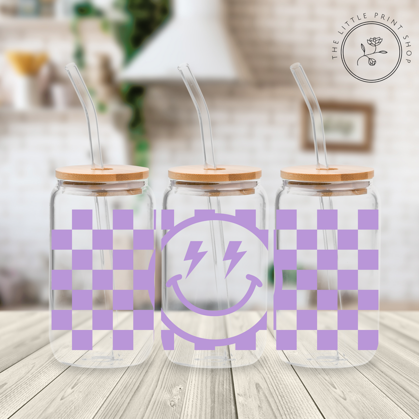 Purple Face - 16oz Libbey Glass Printed UV DTF Wrap