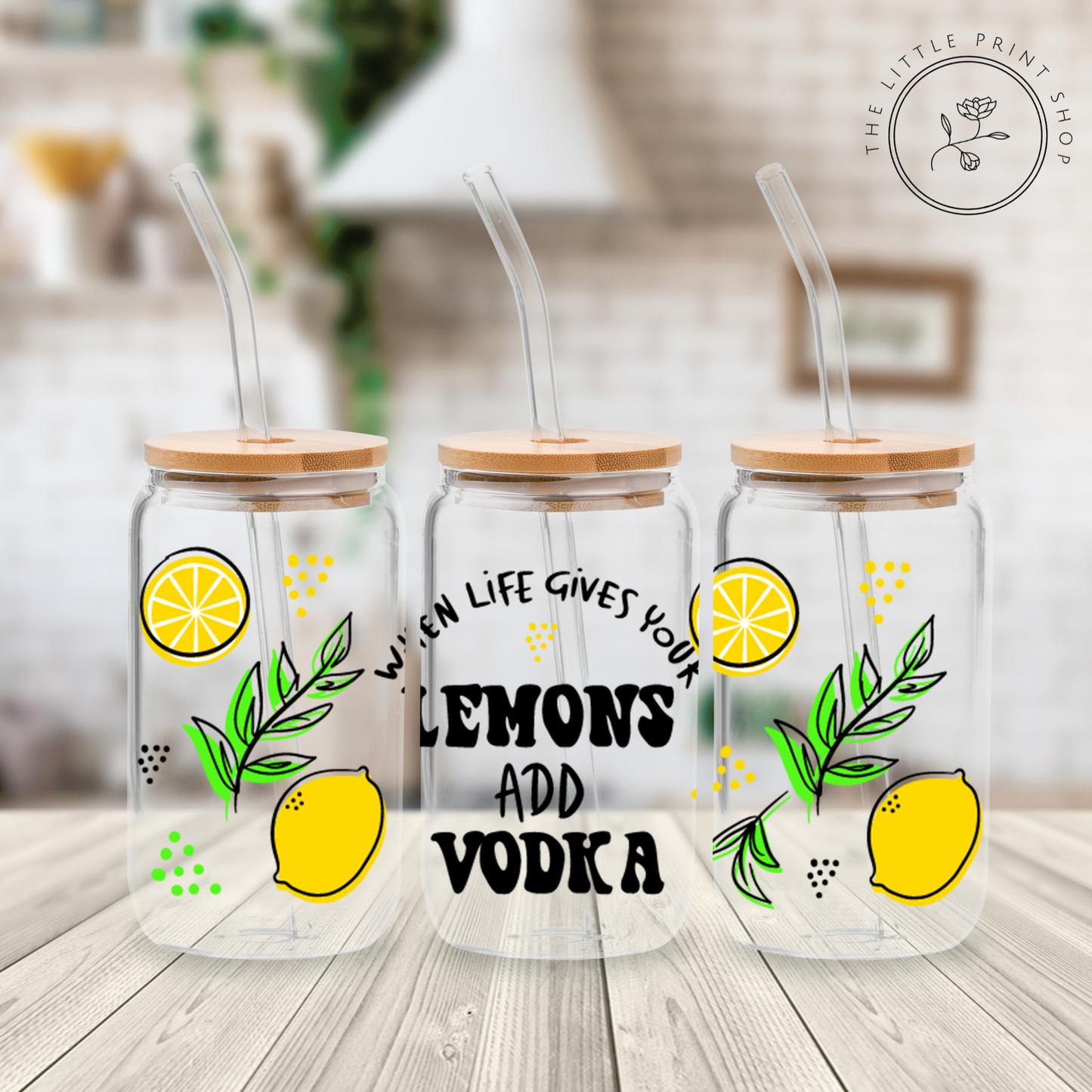 Add Vodka - 16oz Libbey Glass Printed UV DTF Wrap