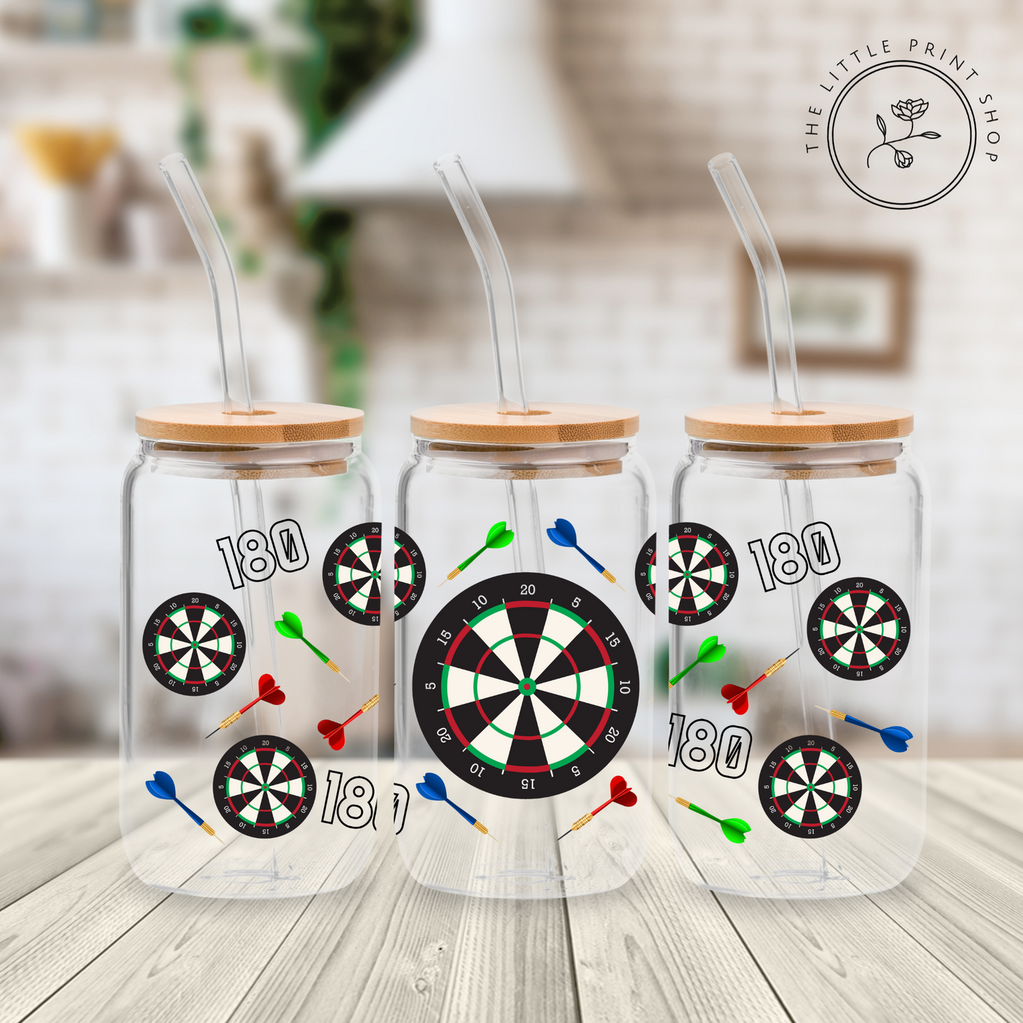 Darts - 16oz Libbey Glass Printed UV DTF Wrap