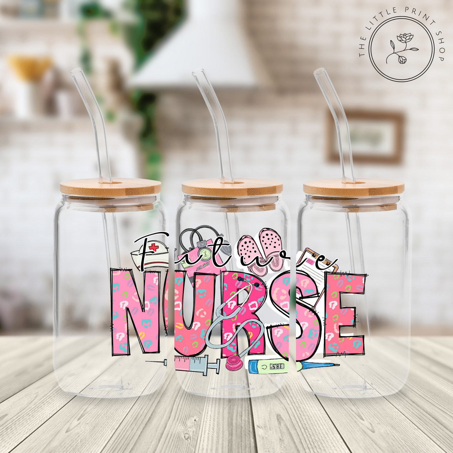 Nurse - 16oz Libbey Glass Printed UV DTF Wrap