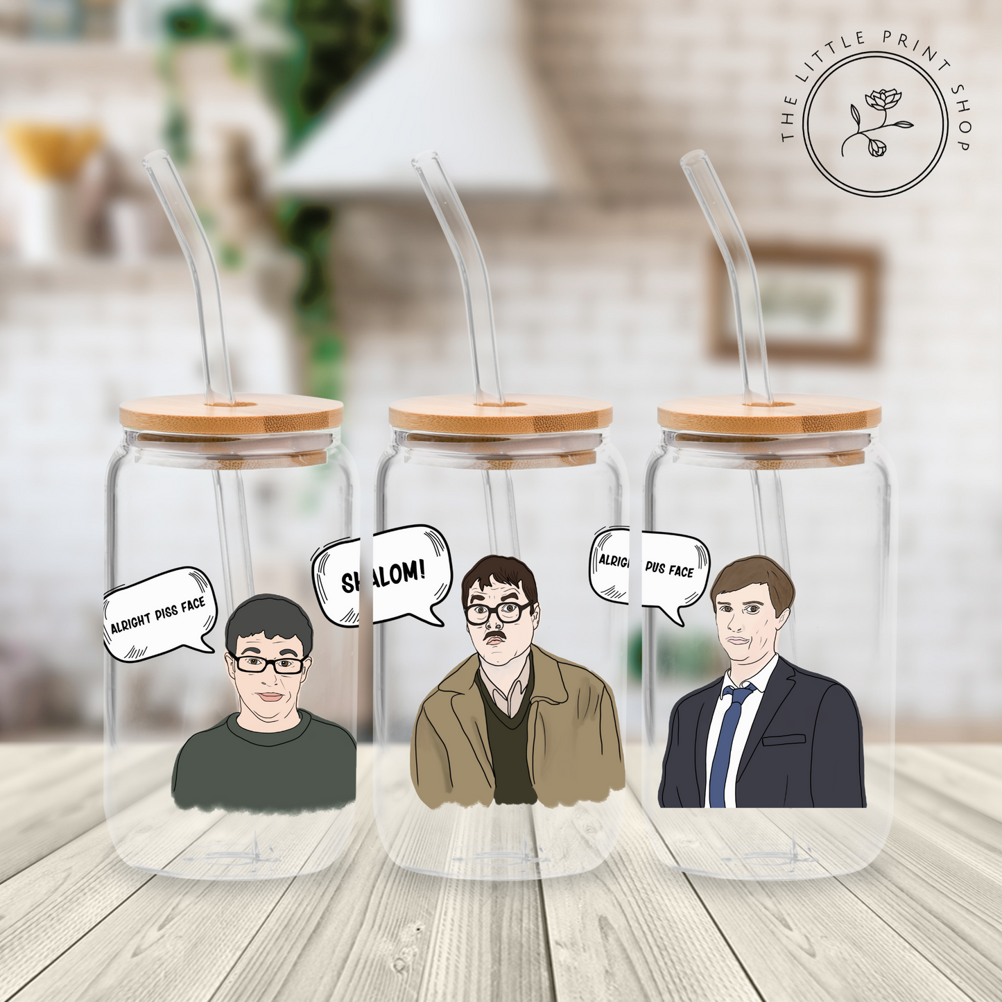 F Night - Shalom! - 16oz Libbey Glass Printed UV DTF Wrap