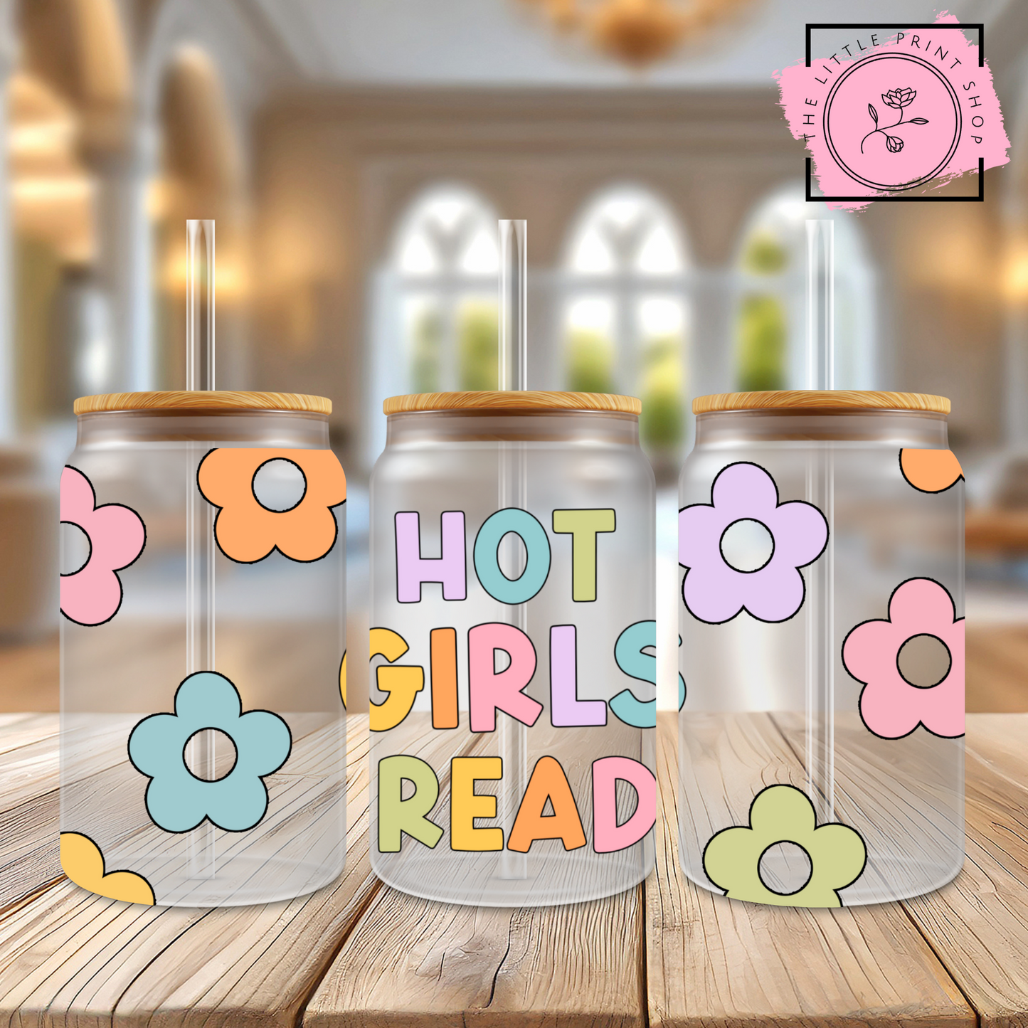 Hot Girls Read - 16oz Libbey Glass Printed UV DTF Wrap