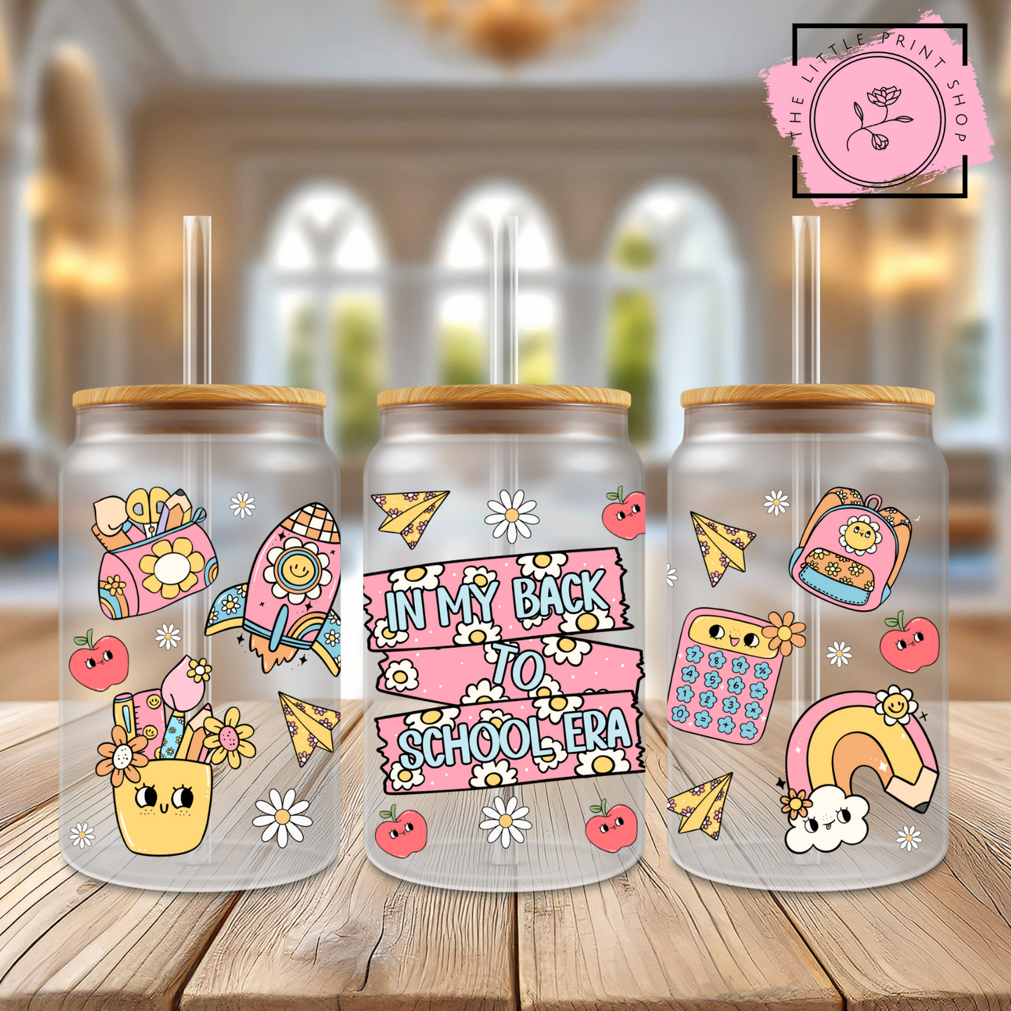 School Era - 16oz Libbey Glass Printed UV DTF Wrap