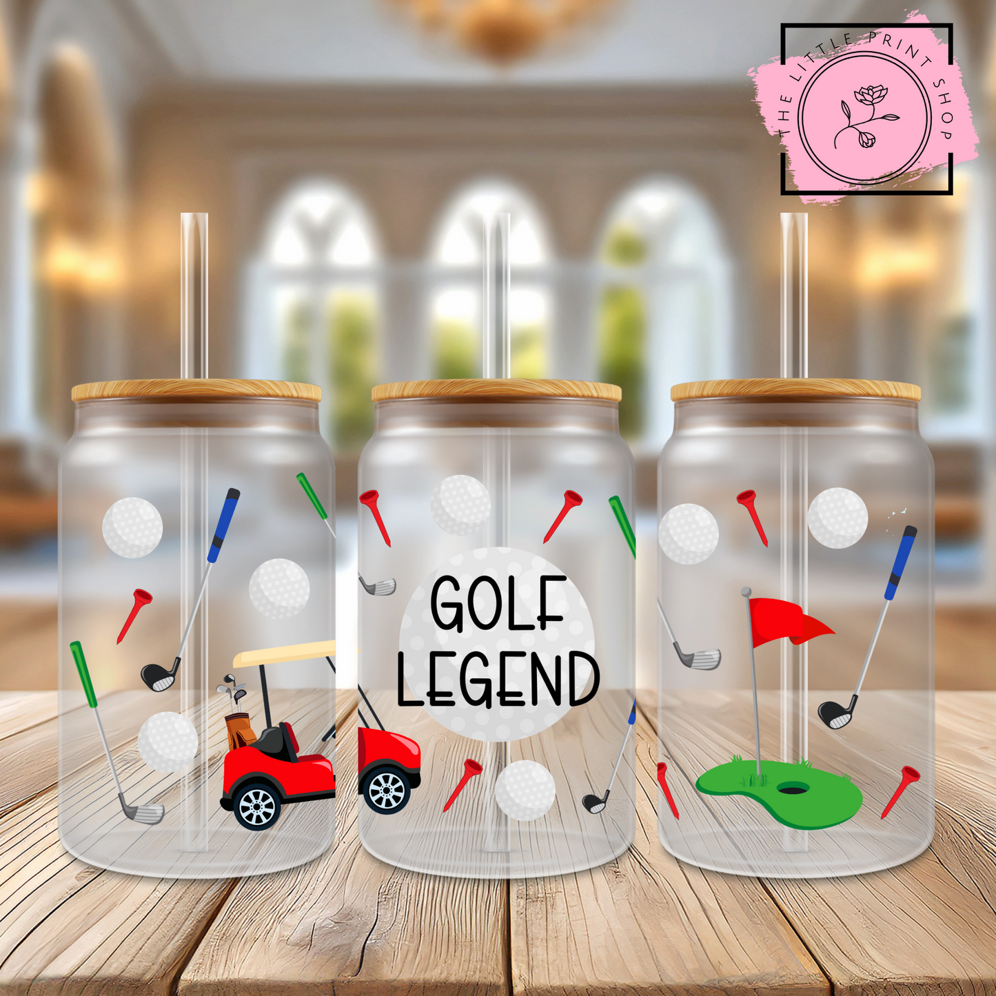 Golf Legend - 16oz Libbey Glass Printed UV DTF Wrap