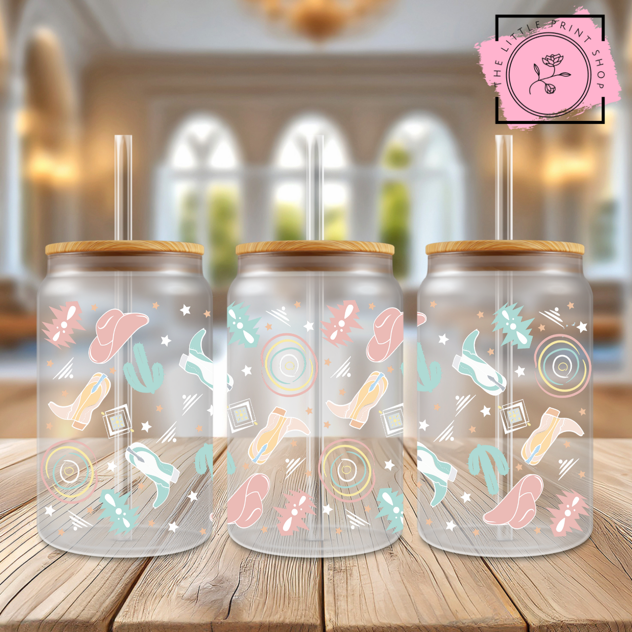 Western - 16oz Libbey Glass Printed UV DTF Wrap