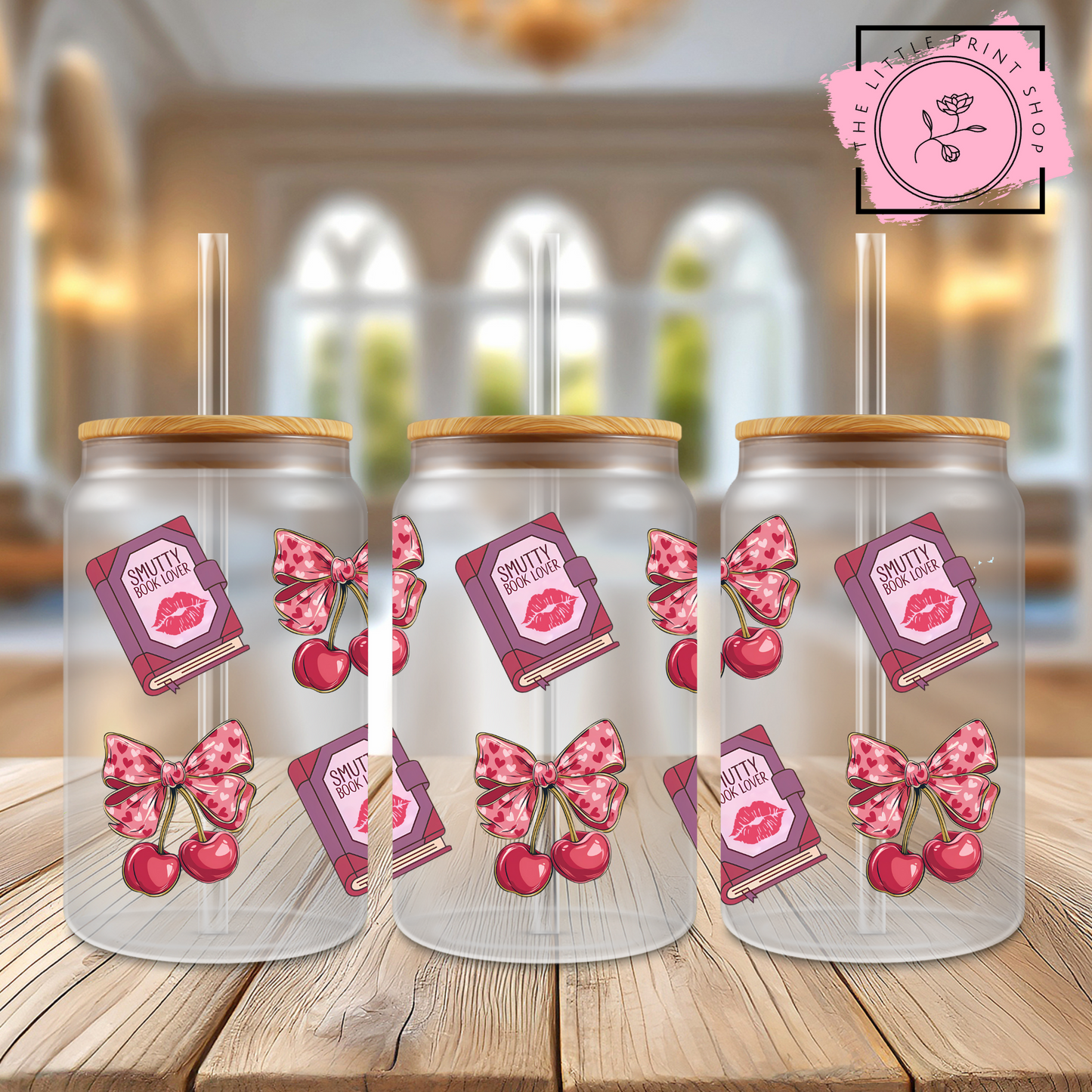 Cherries - 16oz Libbey Glass Printed UV DTF Wrap