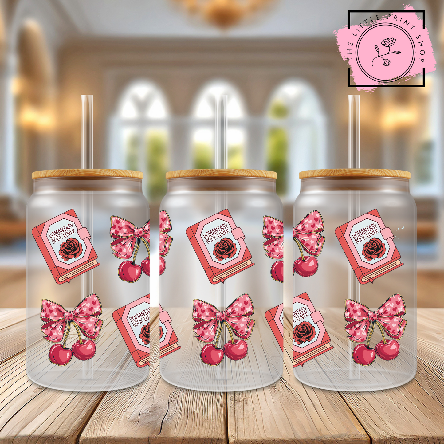 Cherries - 16oz Libbey Glass Printed UV DTF Wrap