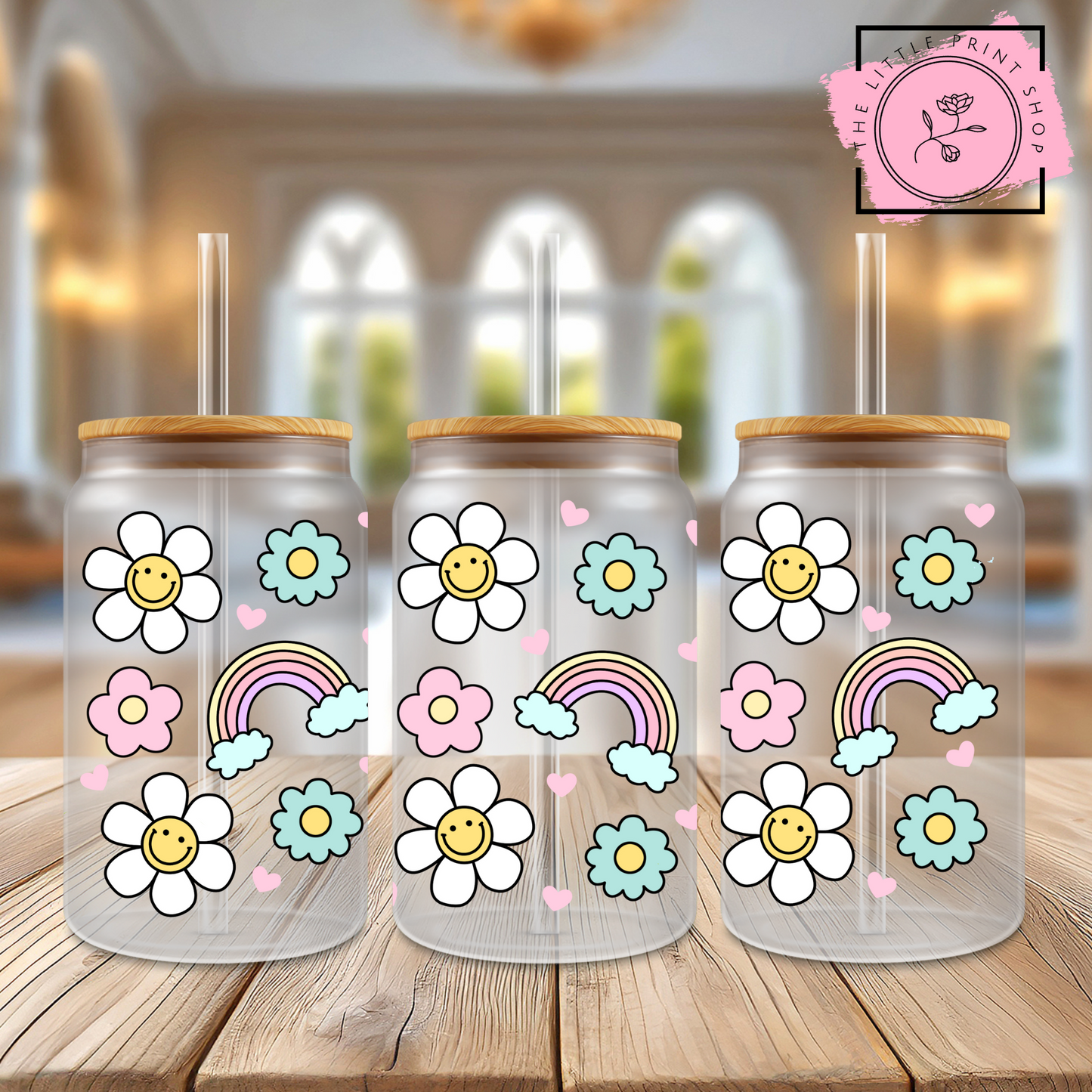 Spring - 16oz Libbey Glass Printed UV DTF Wrap