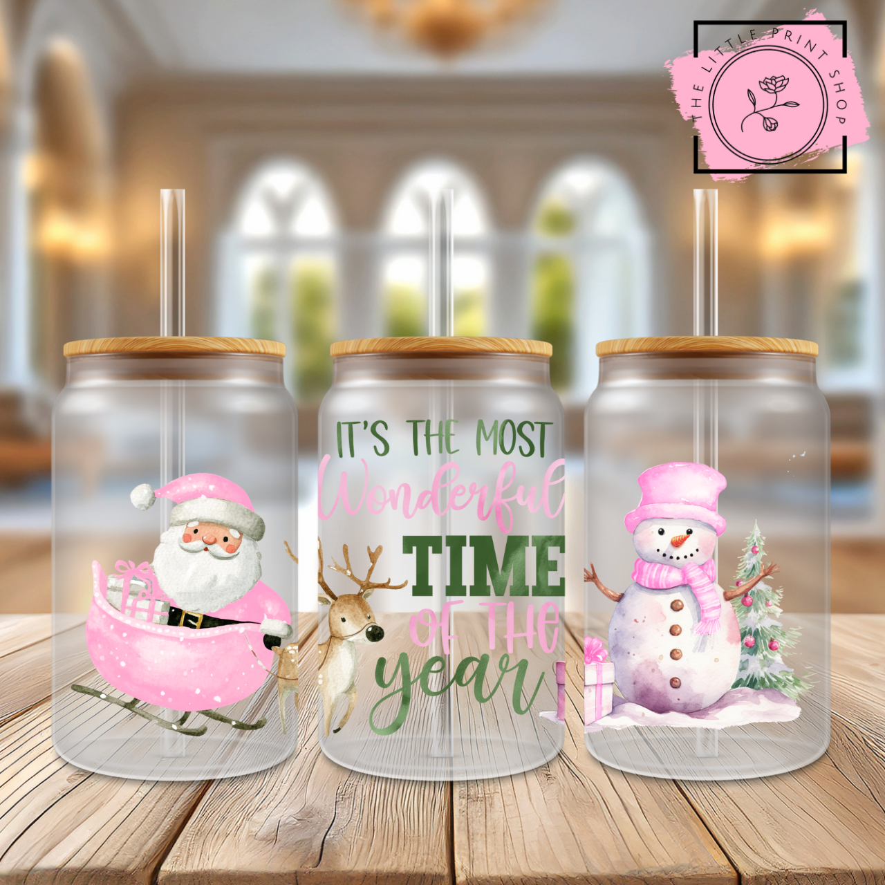 Wonderful Time - 16oz Libbey Glass Printed UV DTF Wrap