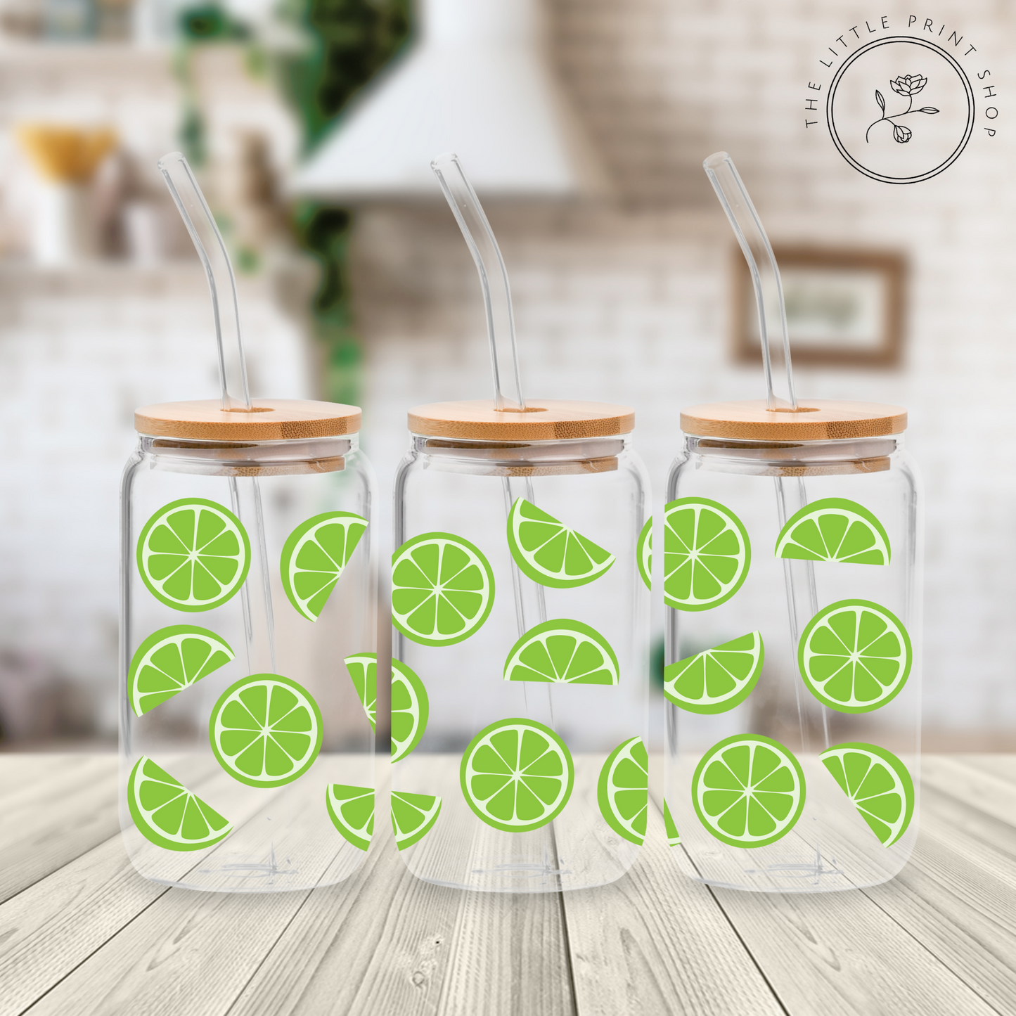 Limes - 16oz Libbey Glass Printed UV DTF Wrap