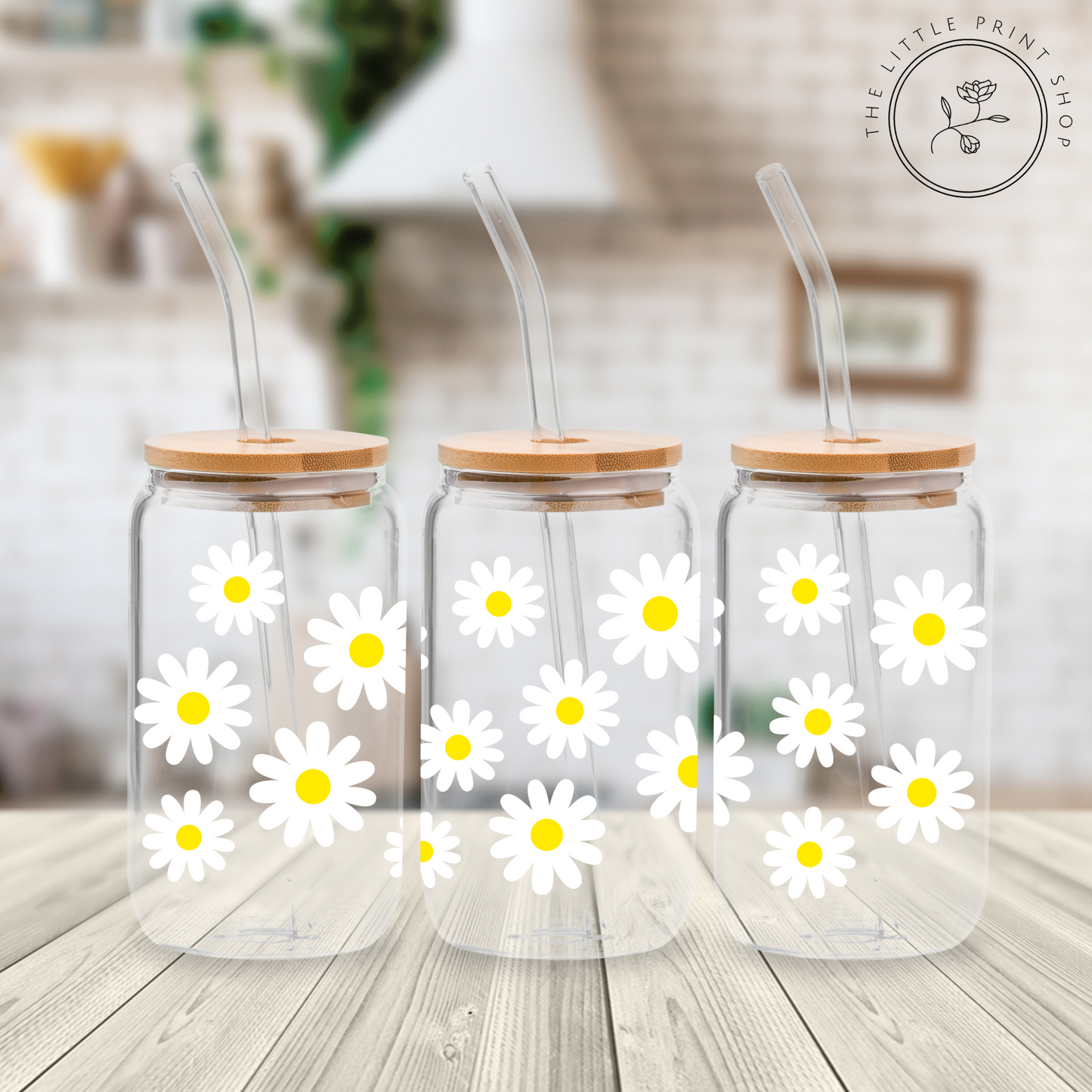 Daisy Chain - 16oz Libbey Glass Printed UV DTF Wrap