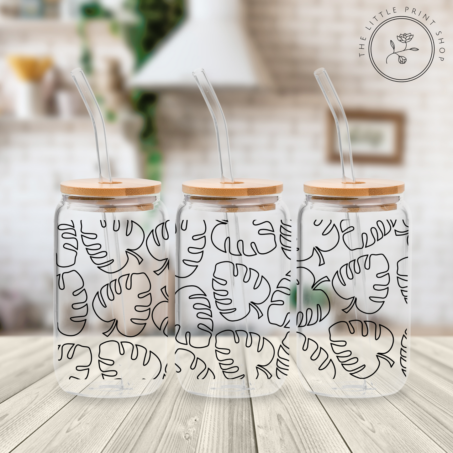 Leaf It Out - 16oz Libbey Glass Printed UV DTF Wrap