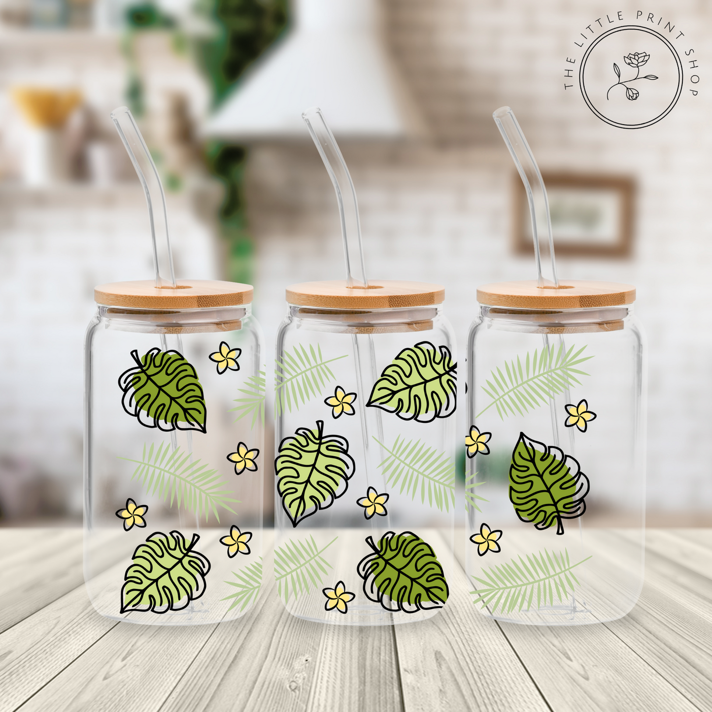 Jungle - 16oz Libbey Glass Printed UV DTF Wrap