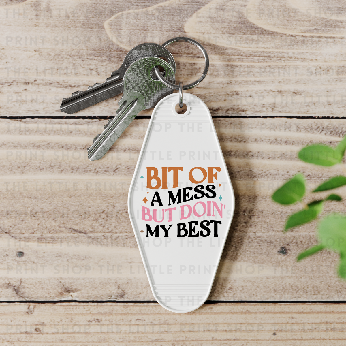 Bit Of A Mess - UV DTF Motel Keyring Decal