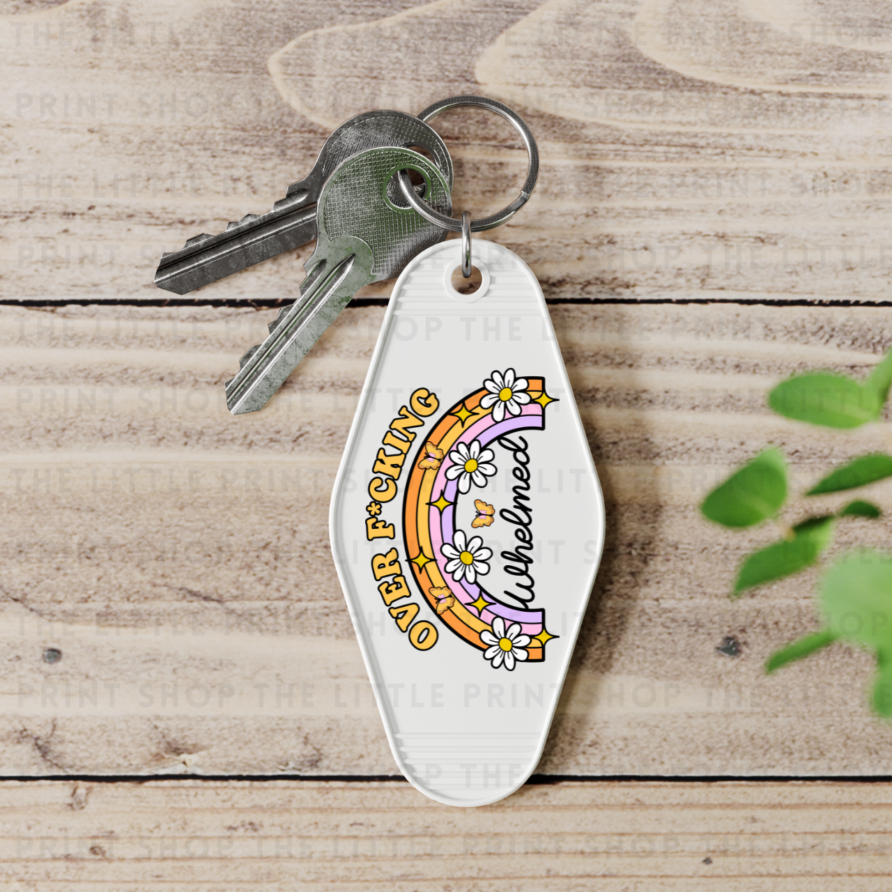 Over Whelmed - UV DTF Motel Keyring Decal