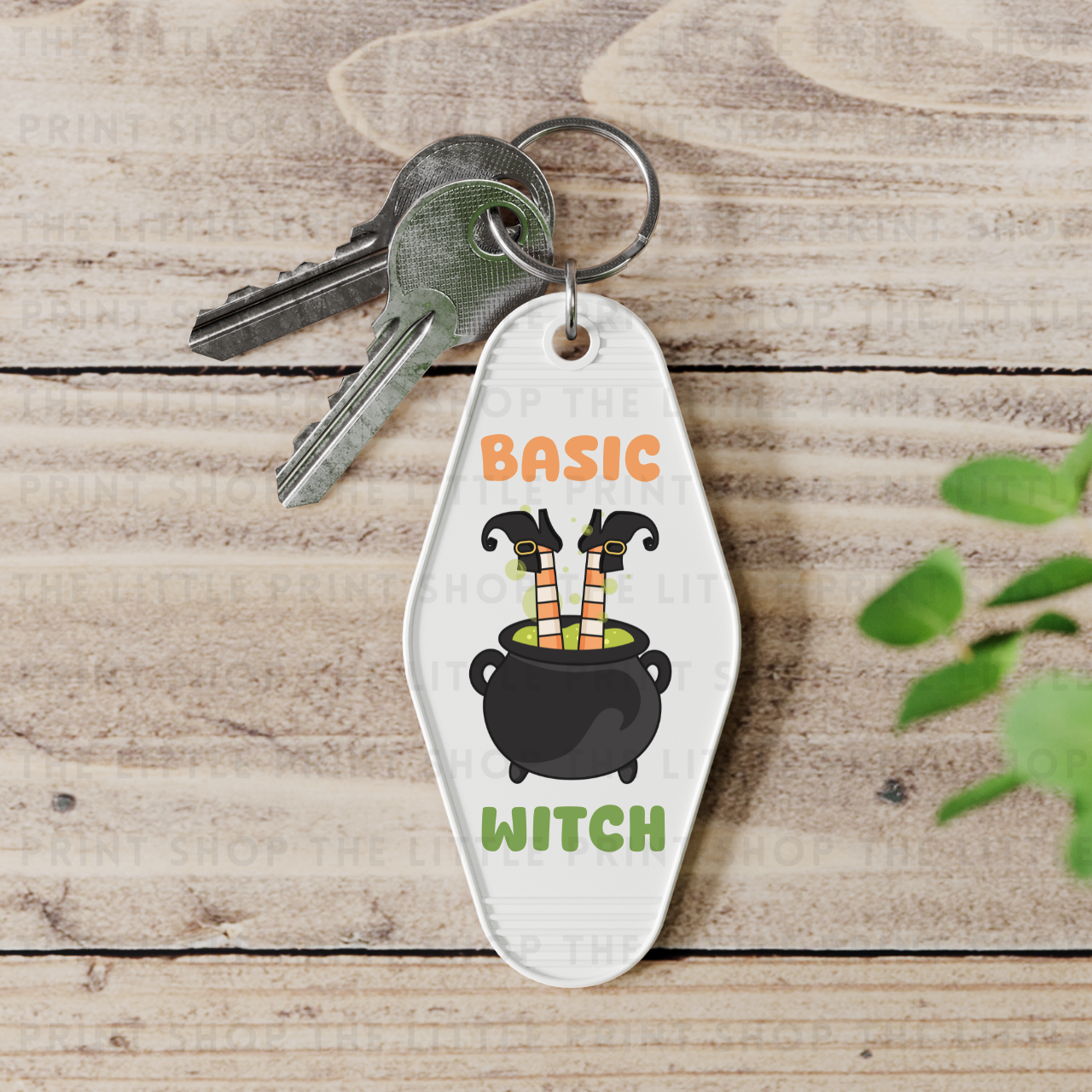 Basic Witch Green - UV DTF Motel Keyring Decal